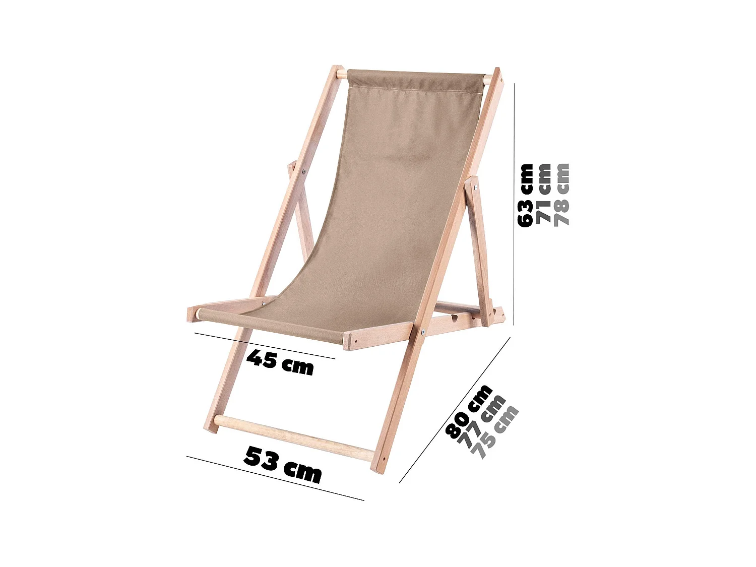KADAX Chaise longue, chaise de plage en bois, transat jusqu'à 120 kg, chaise longue en bois de hêtre, chaises pliantes en bois, chaise de plage, chaise pliante