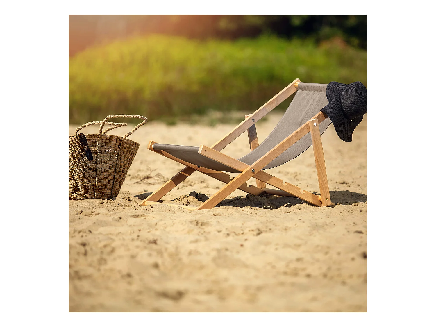 KADAX Chaise longue, chaise de plage en bois, transat jusqu'à 120 kg, chaise longue en bois de hêtre, chaises pliantes en bois, chaise de plage, chaise pliante