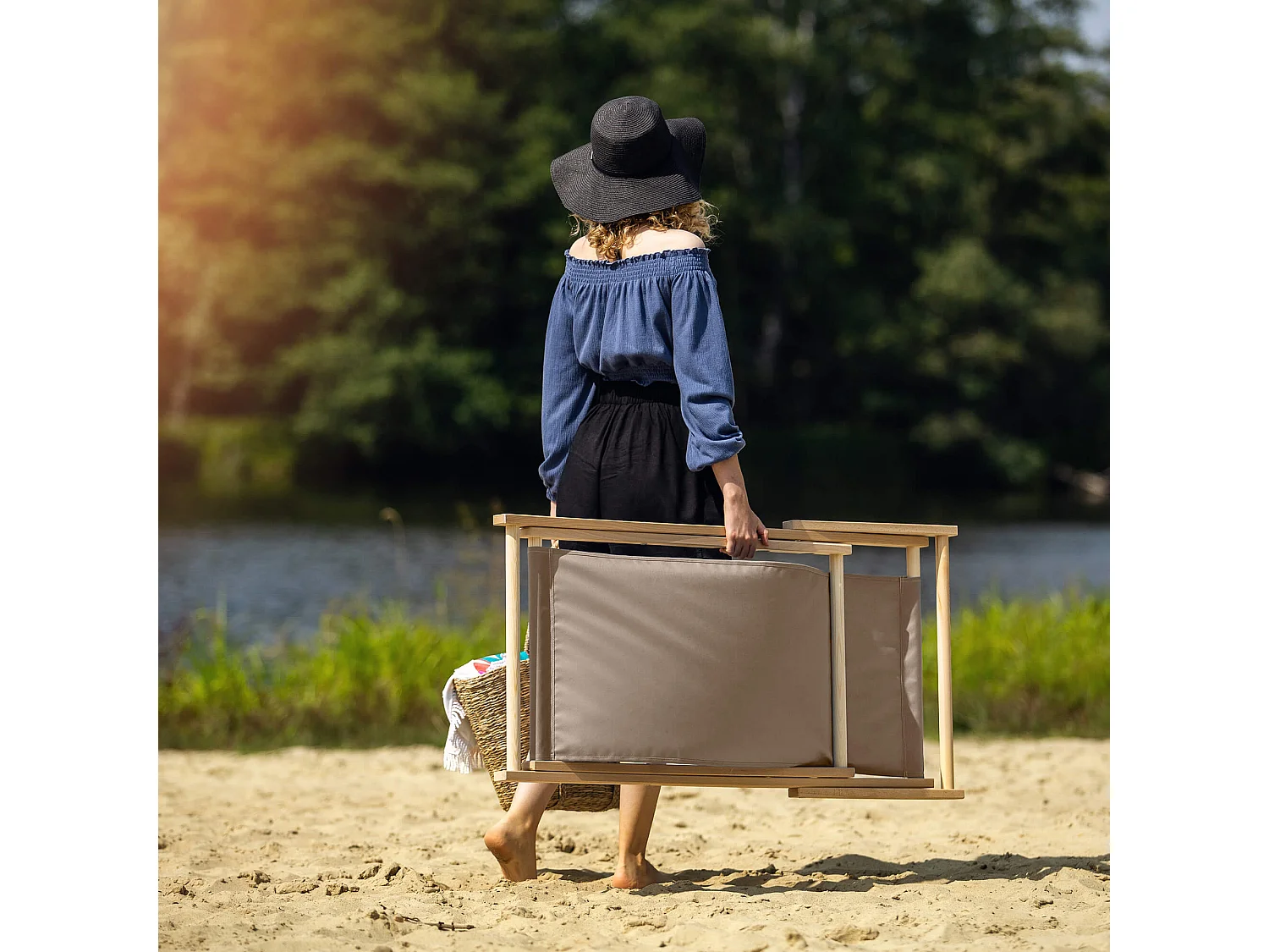 KADAX Chaise longue, chaise de plage en bois, transat jusqu'à 120 kg, chaise longue en bois de hêtre, chaises pliantes en bois, chaise de plage, chaise pliante