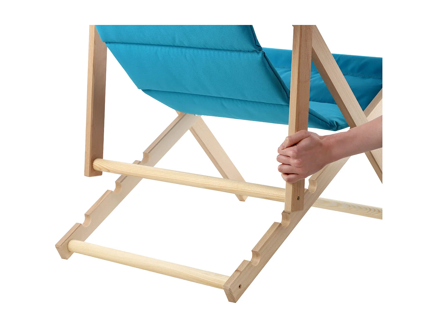 KADAX Bain de soleil, chaise de plage en bois, transat jusqu'à 120 kg, bain de soleil en bois de hêtre, chaises pliantes en bois, chaise de plage, chaise de plage
