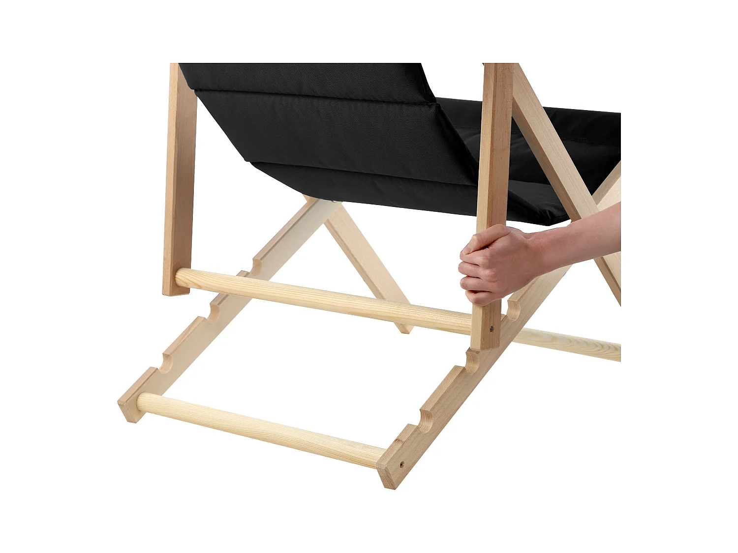 KADAX Ligstoel, strandstoel van hout, zonnebed tot 120 kg, ligstoel van beukenhout, houten klapstoelen, strandstoel, klapstoel voor strand, houten ligstoel (met