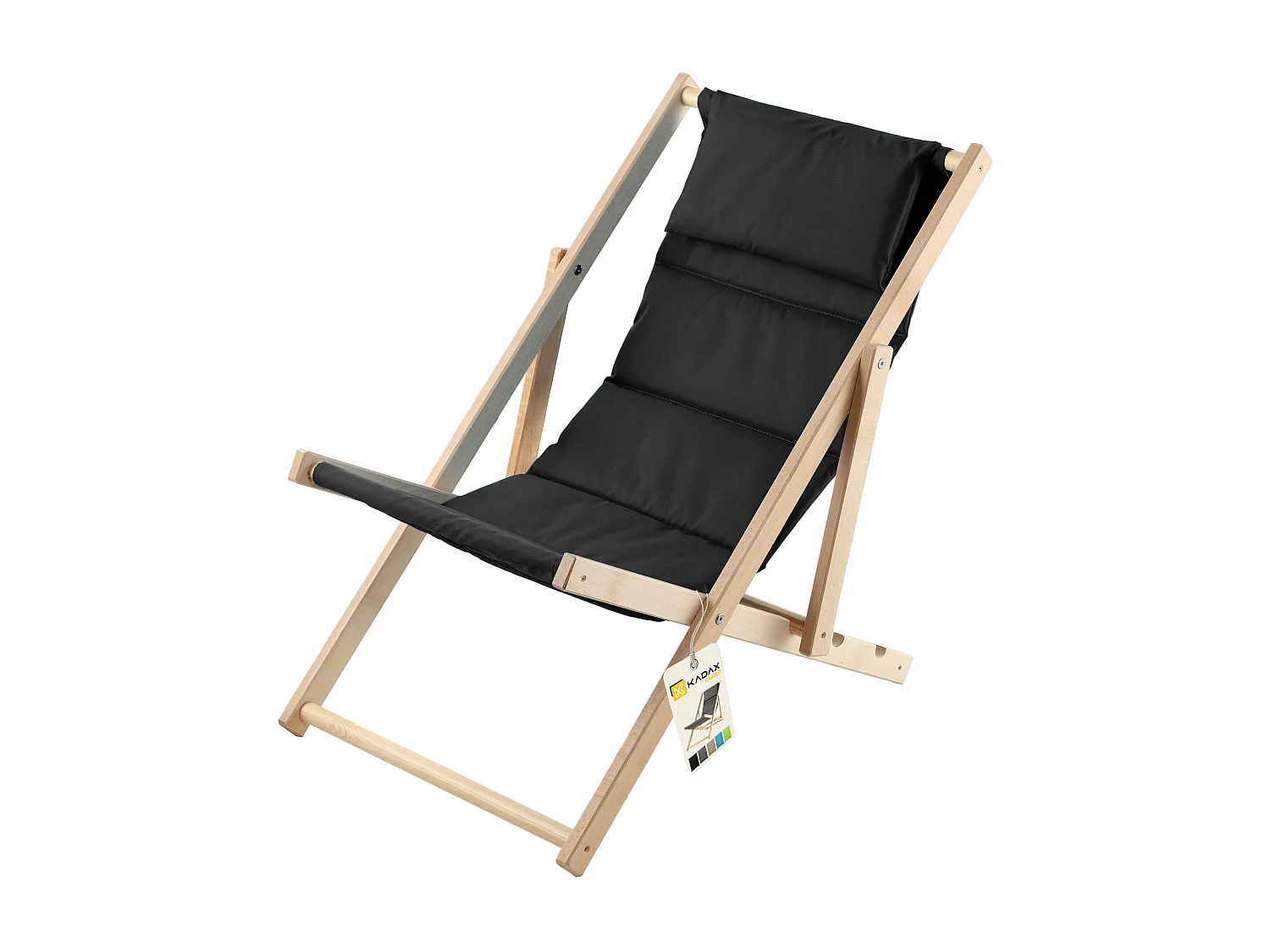 KADAX Bain de soleil, chaise de plage en bois, transat jusqu'à 120 kg, bain de soleil en bois de hêtre, chaises pliantes en bois, chaise de plage, chaise de plage