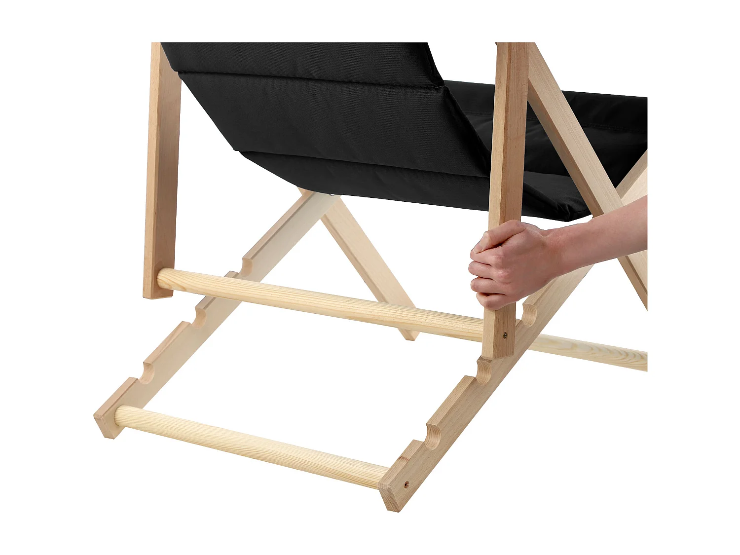 KADAX Bain de soleil, chaise de plage en bois, transat jusqu'à 120 kg, bain de soleil en bois de hêtre, chaises pliantes en bois, chaise de plage, chaise de plage