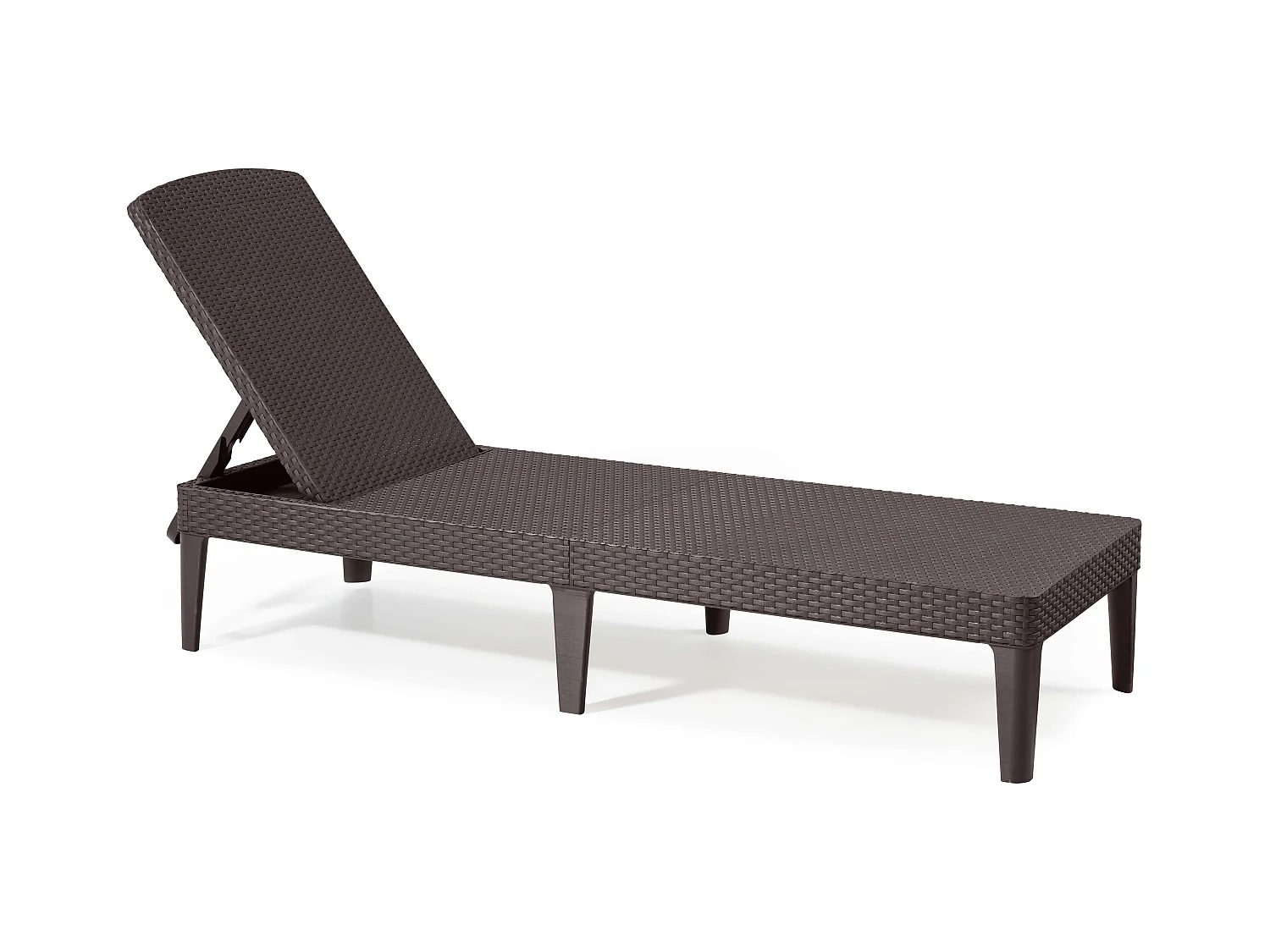 Chaise longue Curver Jaipur avec dossier réglable en 4 directions Chaise de jardin en rotin résistant aux UV et aux intempéries marron