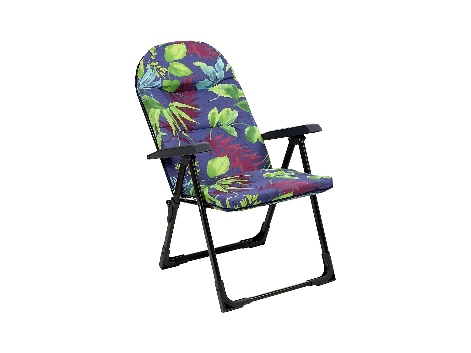 Chaise de jardin KADAX avec dossier réglable, chaise relax en acier thermolaqué, chaise pliante avec capacité de charge jusqu'à 110 kg, chaise longue avec coussin