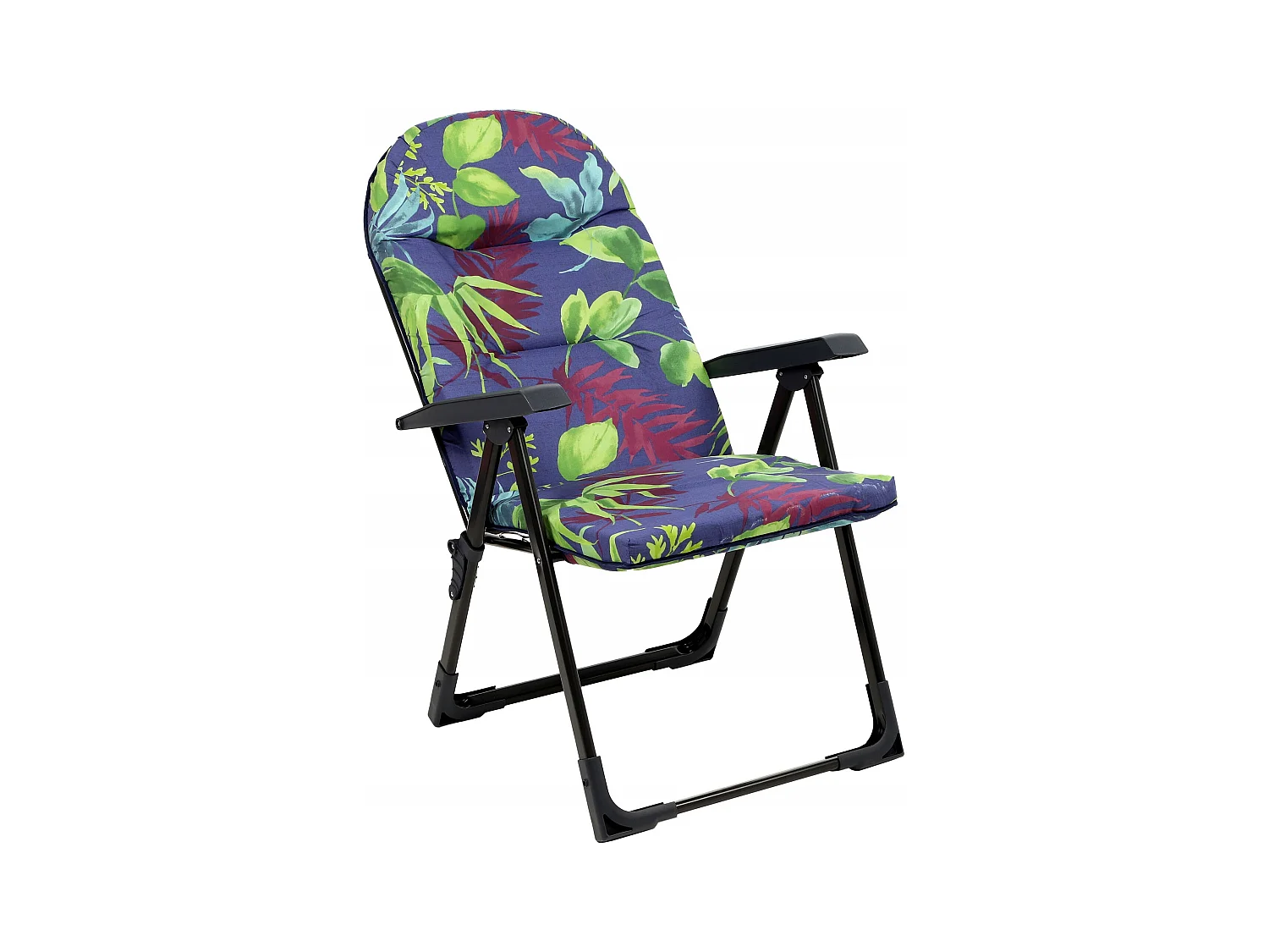 Chaise de jardin KADAX avec dossier réglable, chaise relax en acier thermolaqué, chaise pliante avec capacité de charge jusqu'à 110 kg, chaise longue avec coussin