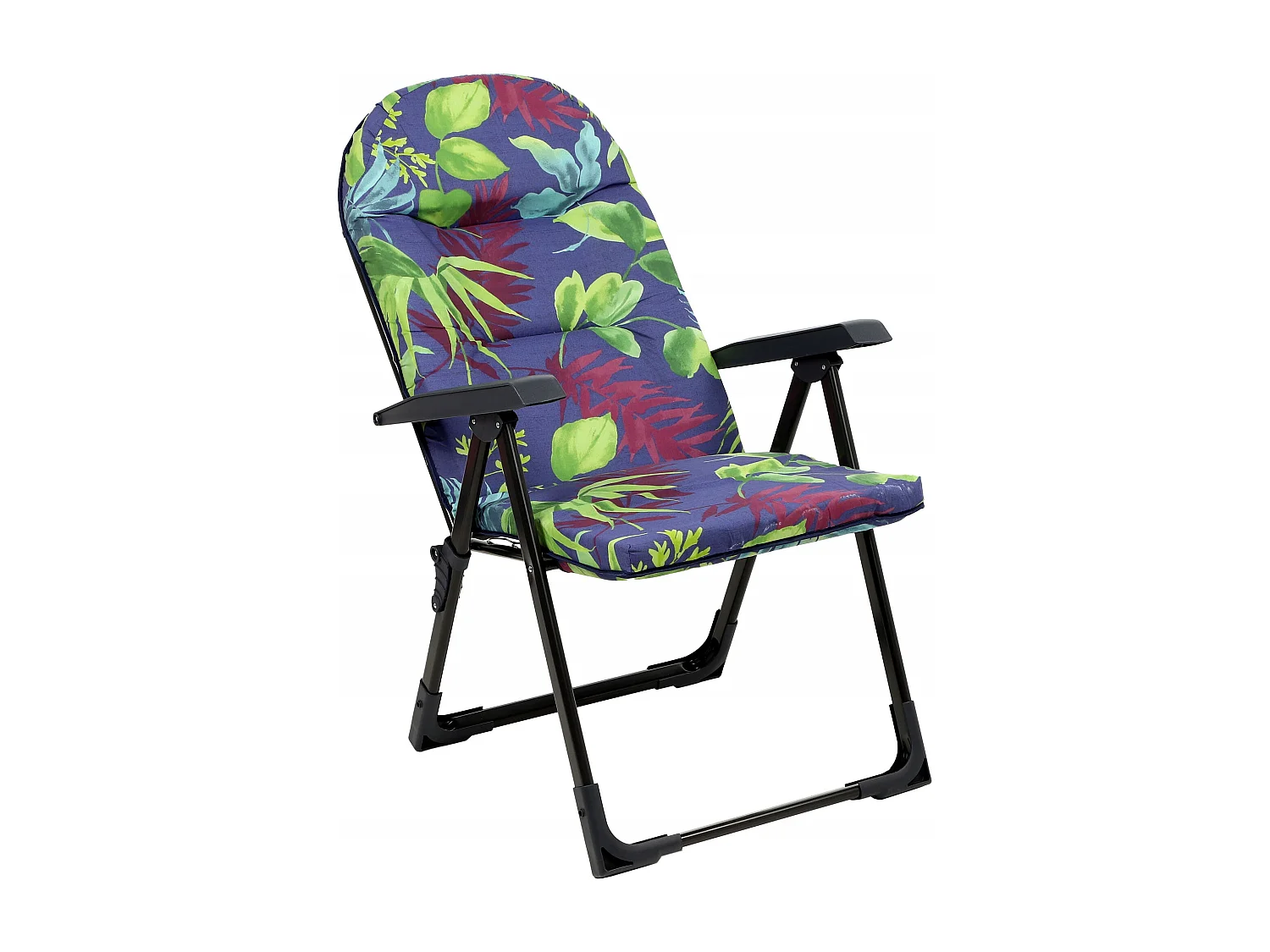 Chaise de jardin KADAX avec dossier réglable, chaise relax en acier thermolaqué, chaise pliante avec capacité de charge jusqu'à 110 kg, chaise longue avec coussin