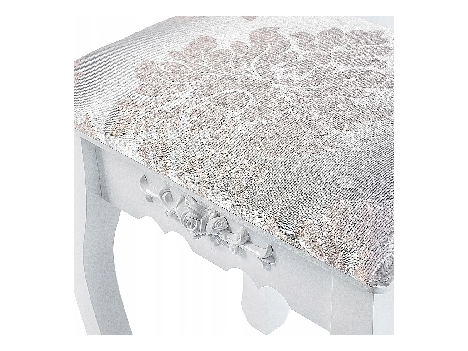 Coiffeuse KADAX avec miroir, tiroir et tabouret, 75 x 40 x 147 cm, coiffeuse, coiffeuse de chambre, armoire (blanc)