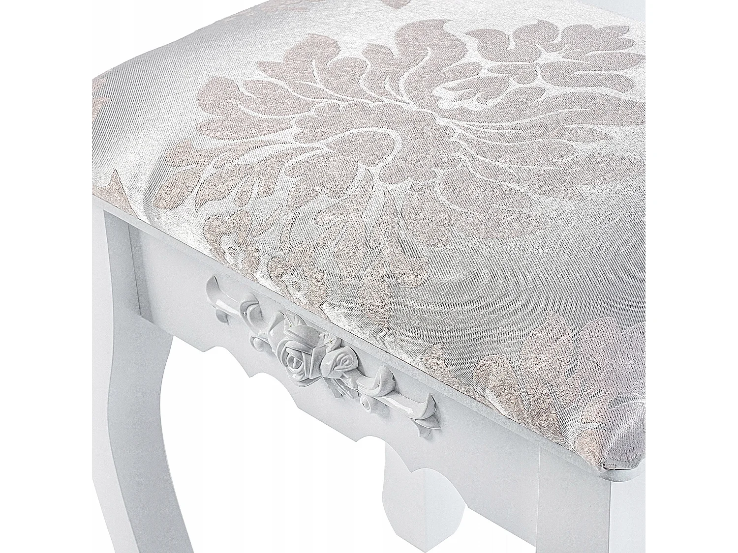 Coiffeuse KADAX avec miroir, tiroir et tabouret, 75 x 40 x 147 cm, coiffeuse, coiffeuse de chambre, armoire (blanc)