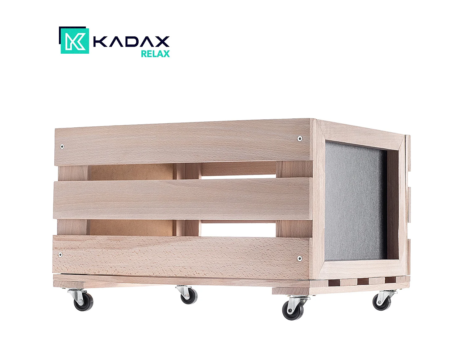 Caja de almacenamiento de discos de vinilo KADAX, caja de madera para guardar discos con ruedas, resistente, marrón, 36,5 x 45,5 x 28,5 cm