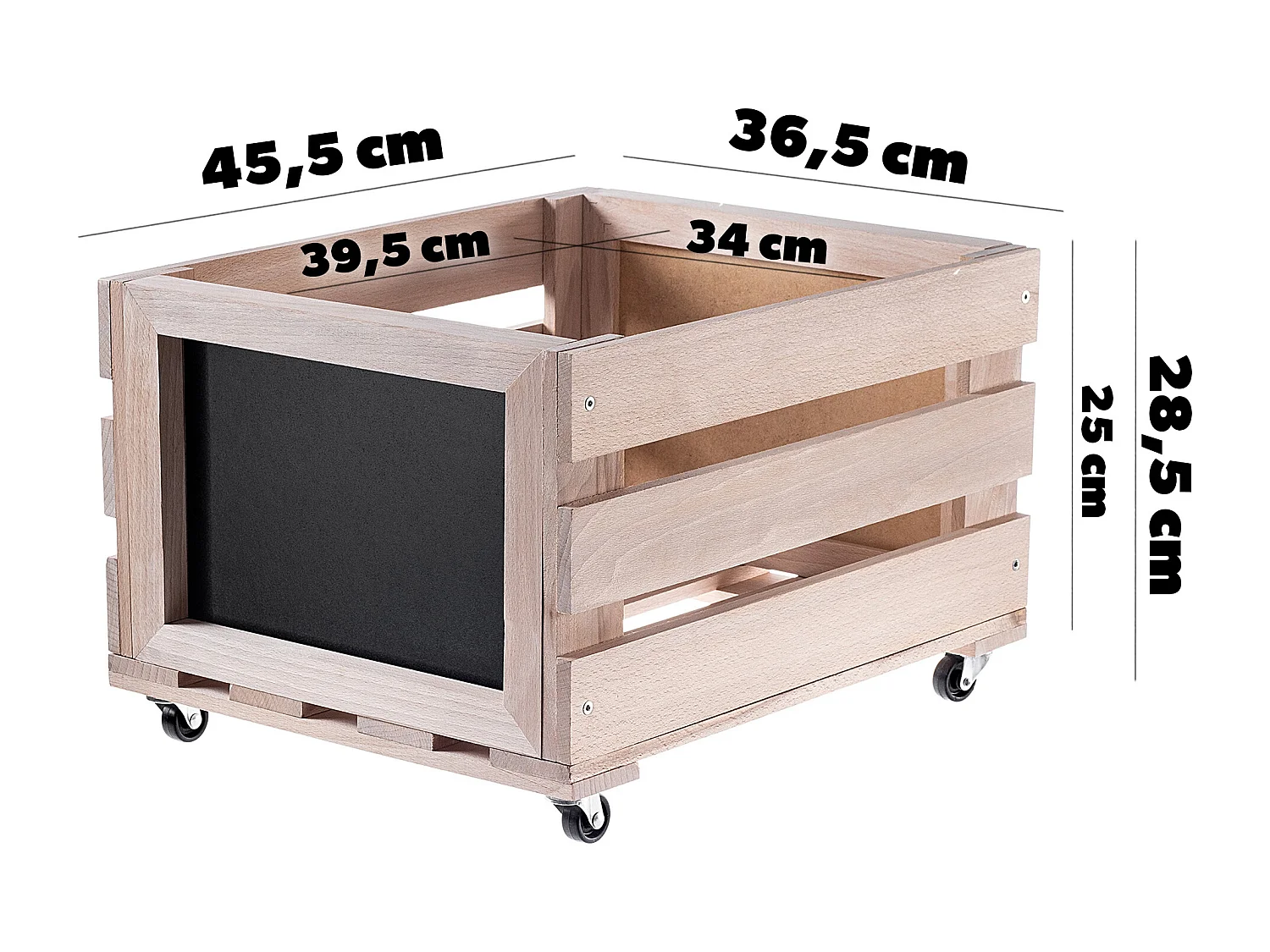 Caja de almacenamiento de discos de vinilo KADAX, caja de madera para guardar discos con ruedas, resistente, marrón, 36,5 x 45,5 x 28,5 cm