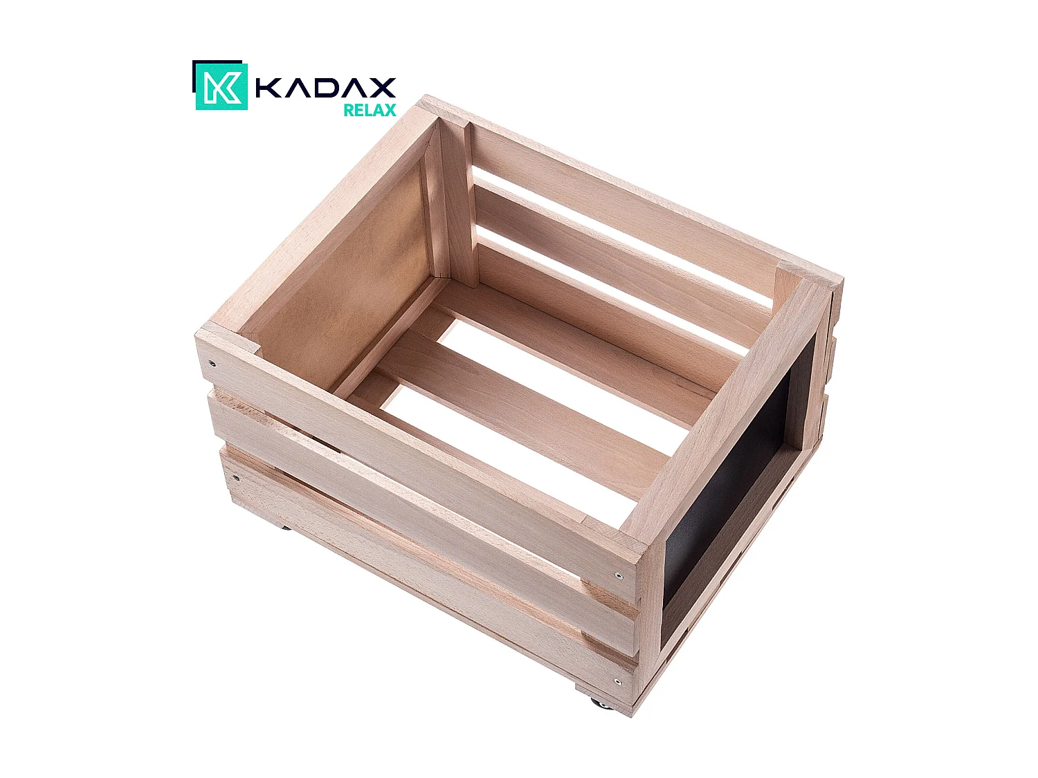 Caja de almacenamiento de discos de vinilo KADAX, caja de madera para guardar discos con ruedas, resistente, marrón, 36,5 x 45,5 x 28,5 cm