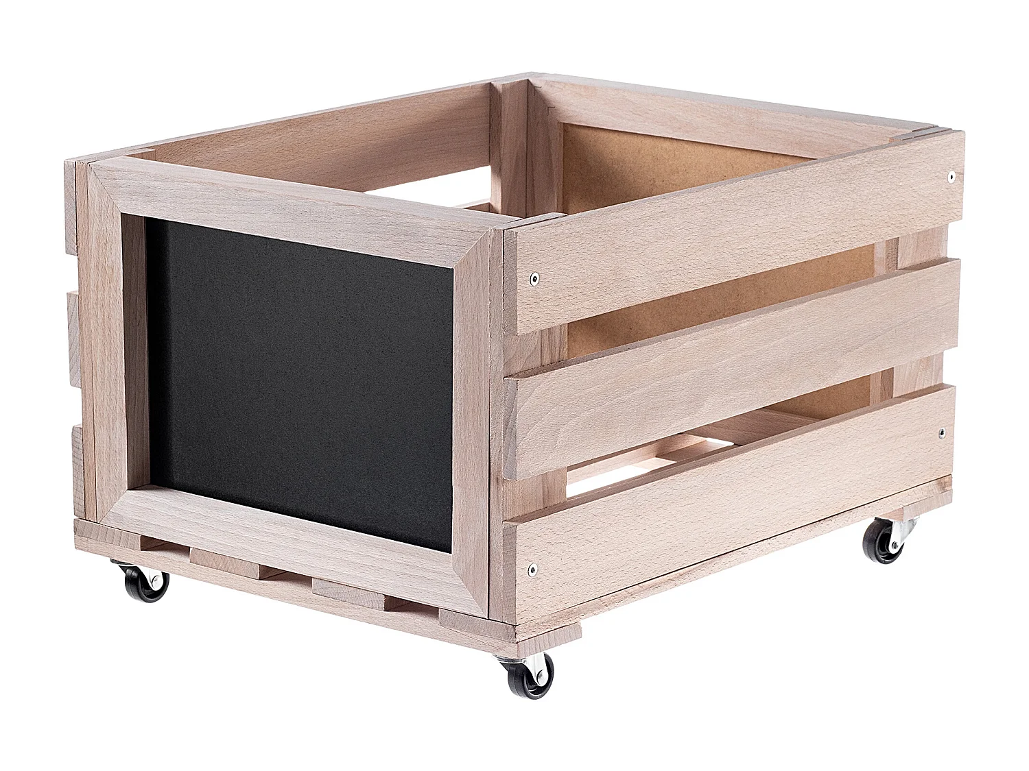Caja de almacenamiento de discos de vinilo KADAX, caja de madera para guardar discos con ruedas, resistente, marrón, 36,5 x 45,5 x 28,5 cm