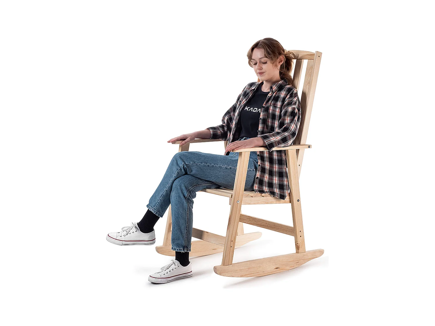 Chaise à bascule en bois Crenay naturel