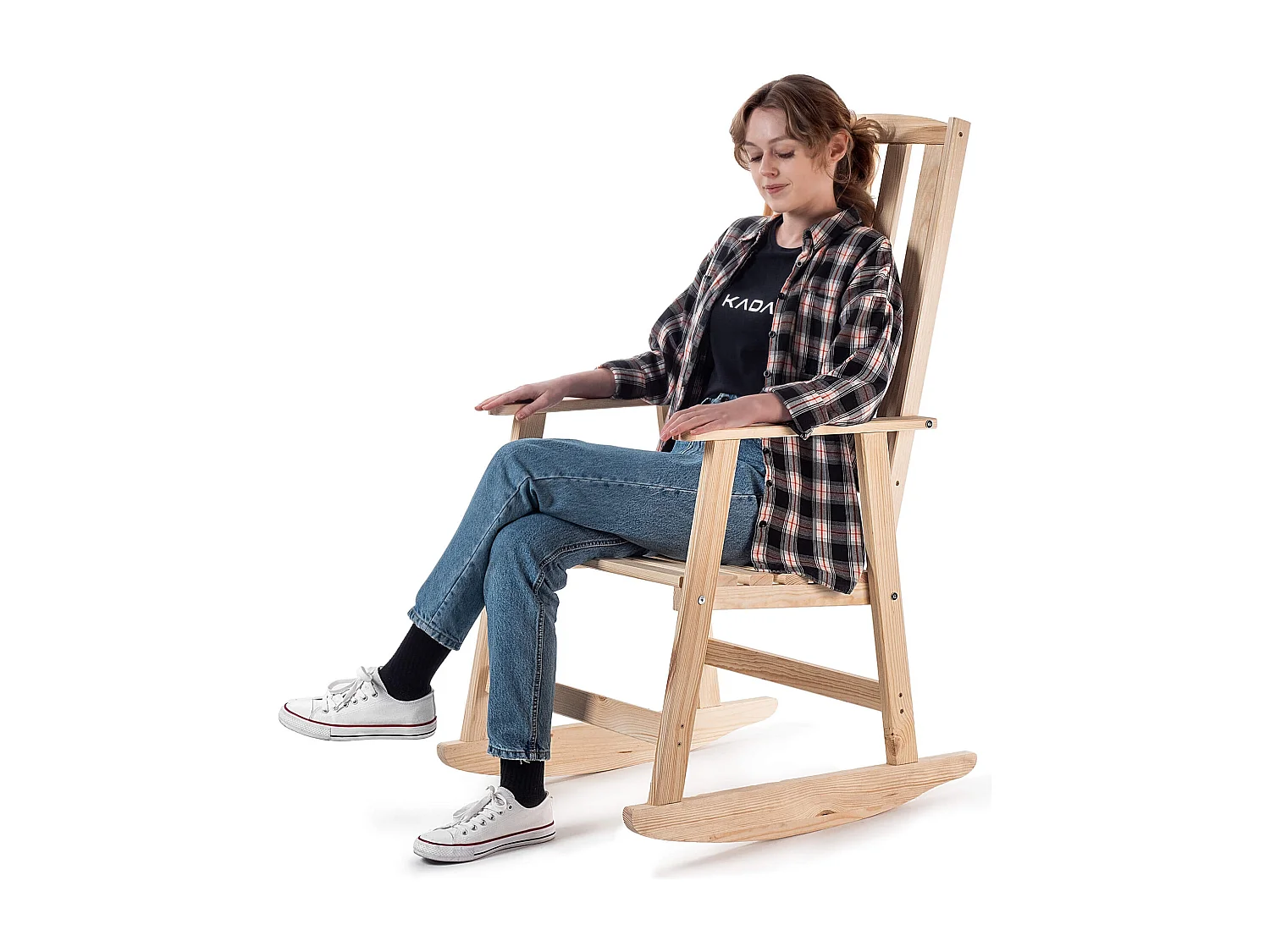 Chaise à bascule en bois Crenay naturel