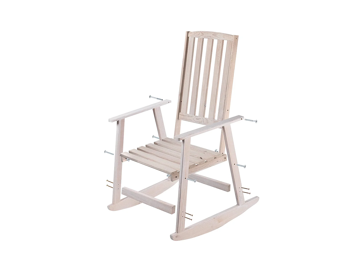 Chaise à bascule en bois Crenay blanche