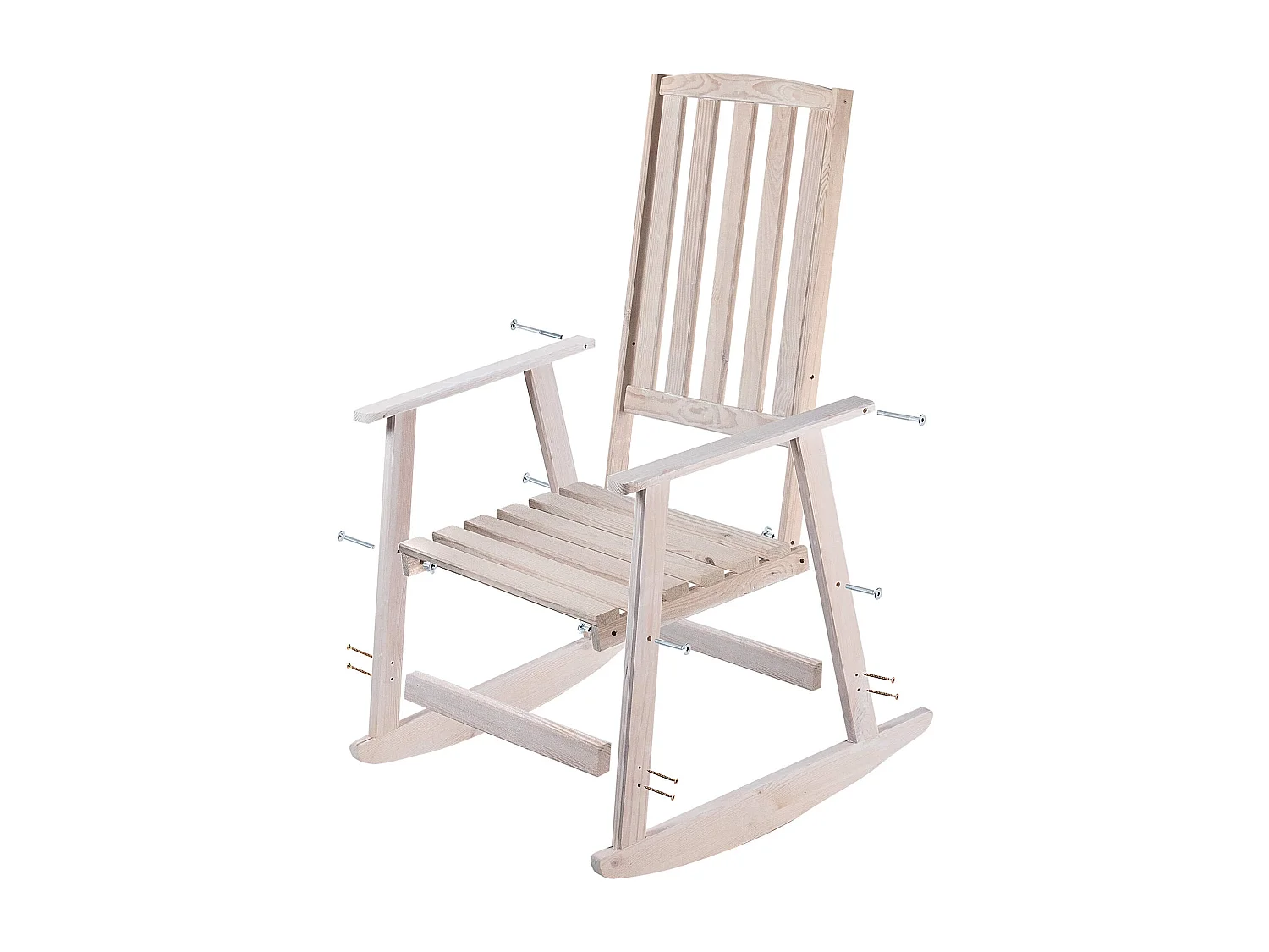 Chaise à bascule en bois Crenay blanche