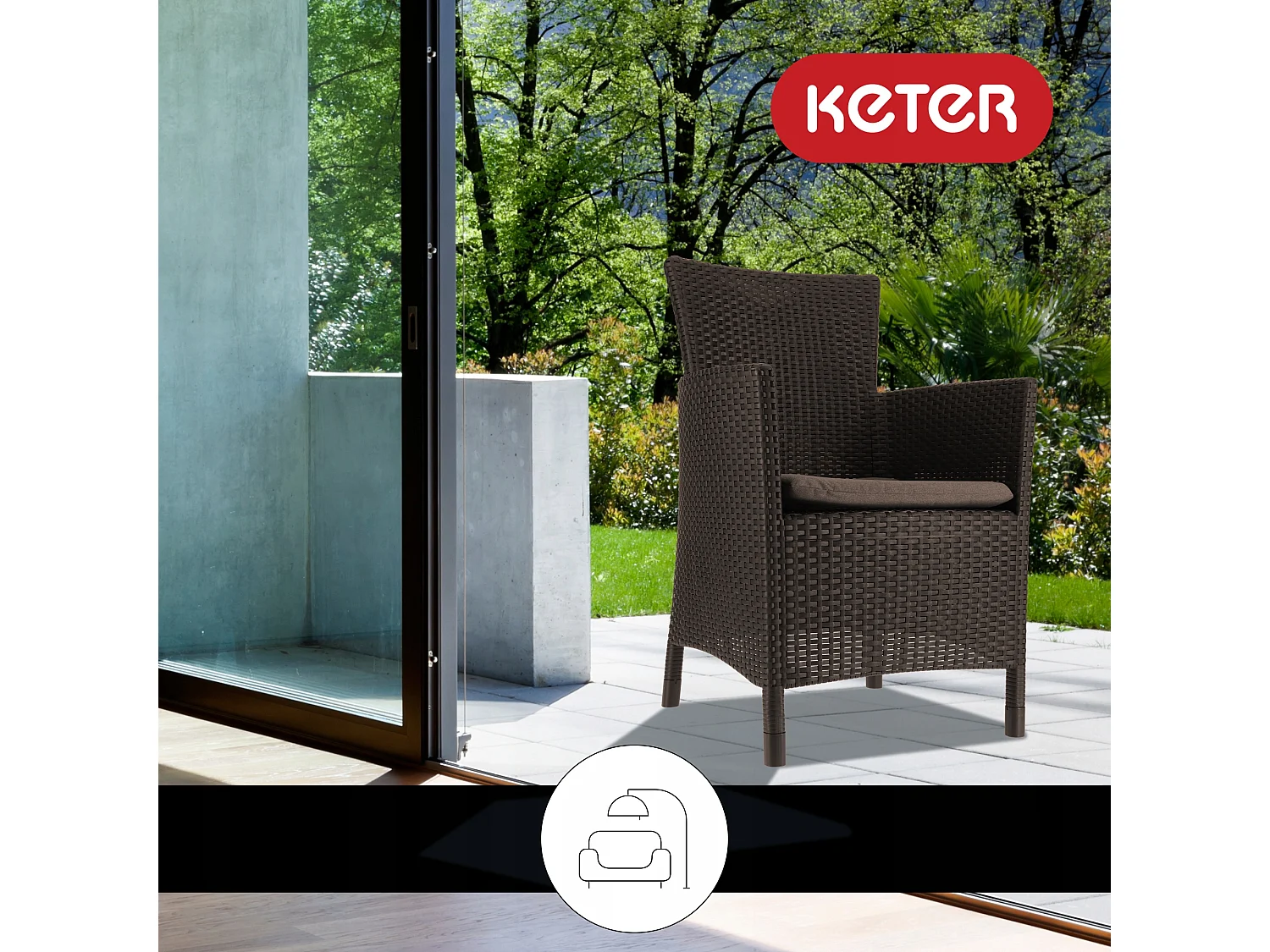 Allibert Almofada de Poltrona de Jardim para Cadeira de Terraço Confortável para o Jardim Forte