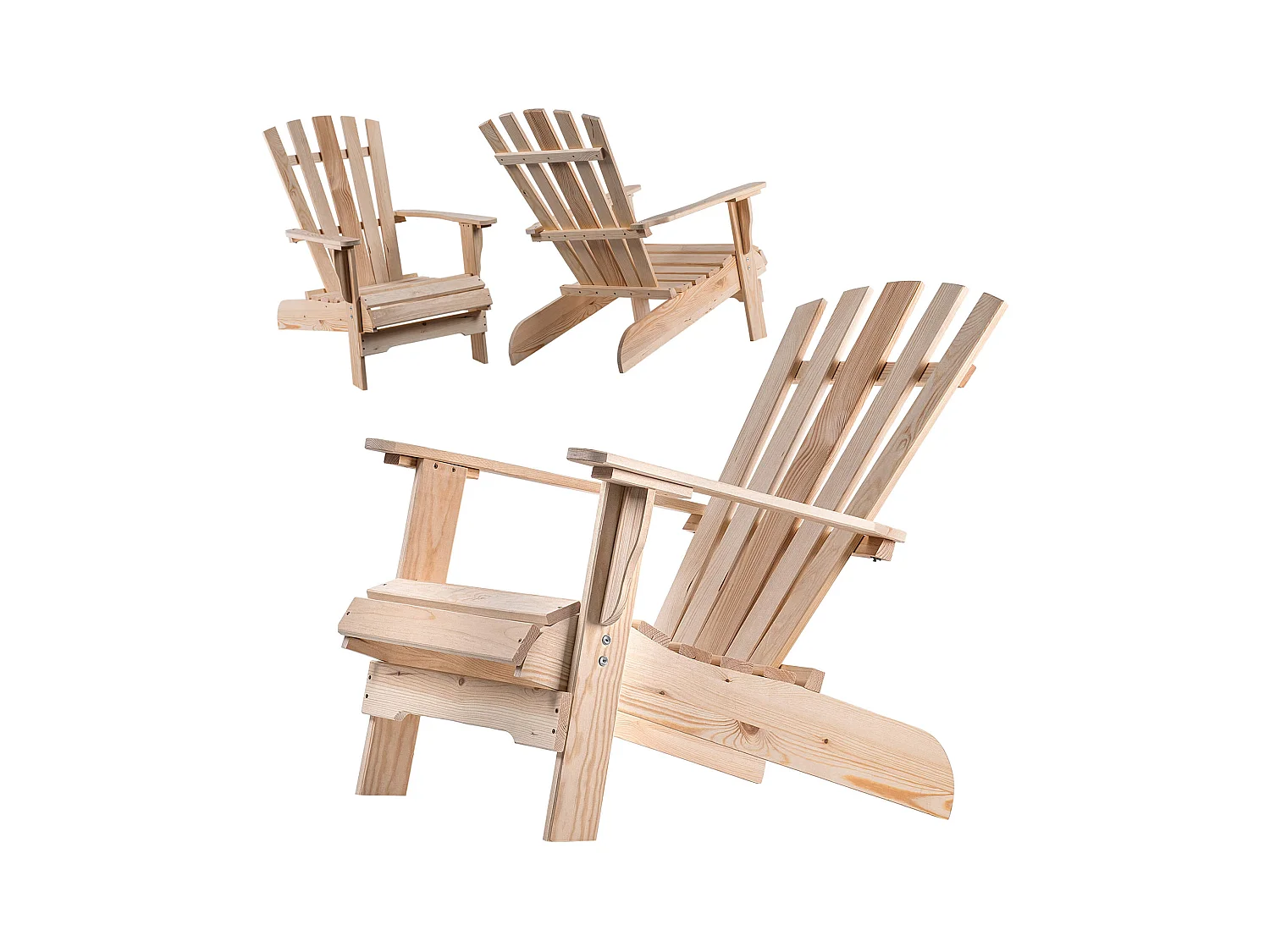 Chaise de plage en bois naturel Arphy