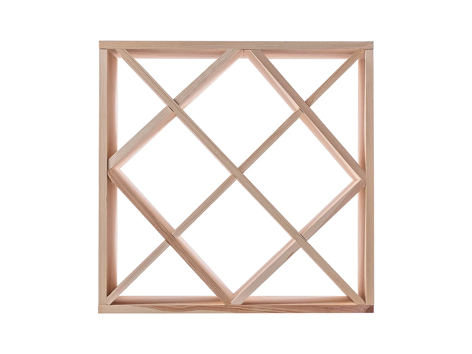 KADAX Regał na wino Loreo kratka drewniany jasny brąz