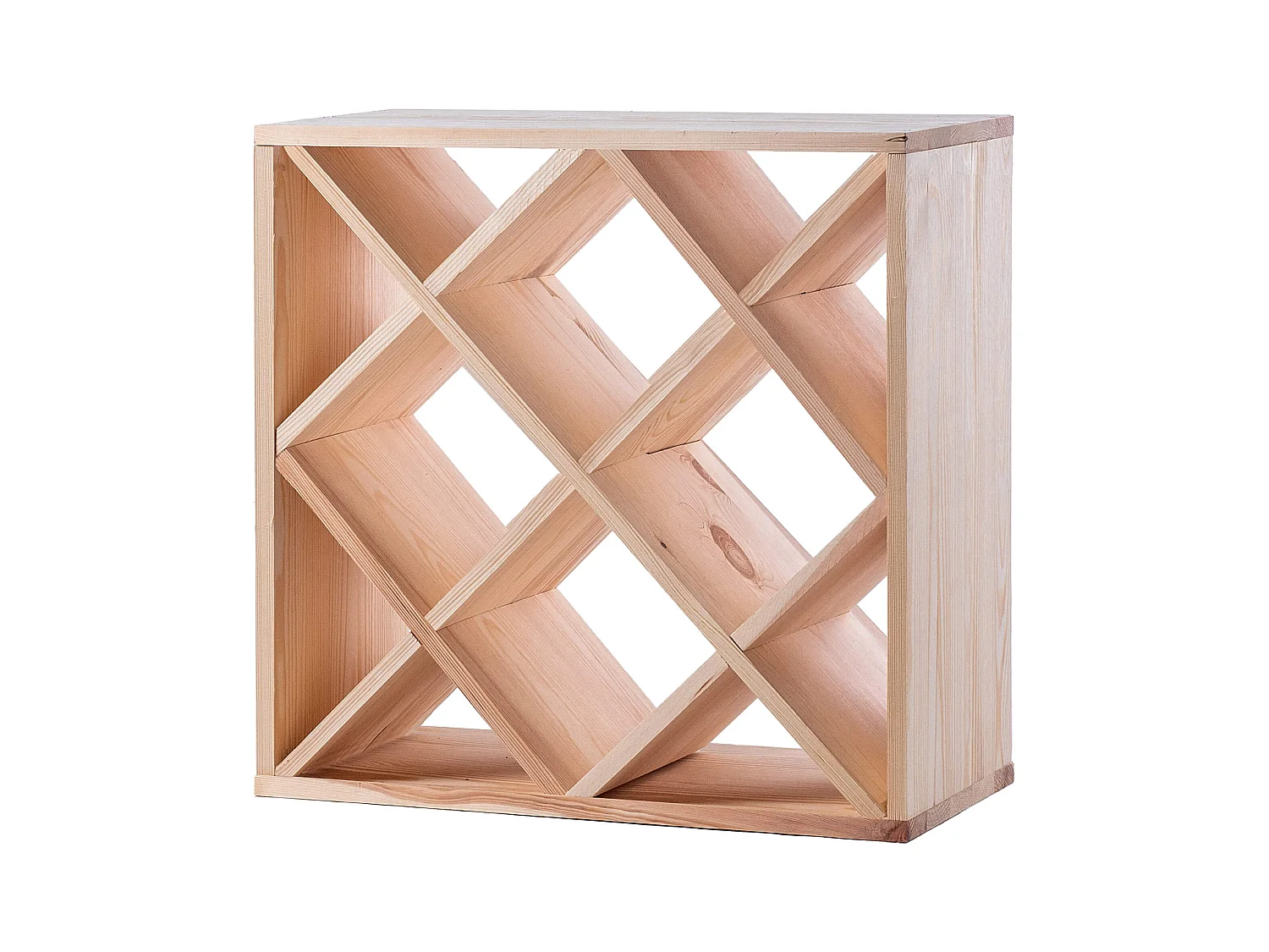 KADAX Regał na wino Loreo kratka drewniany jasny brąz