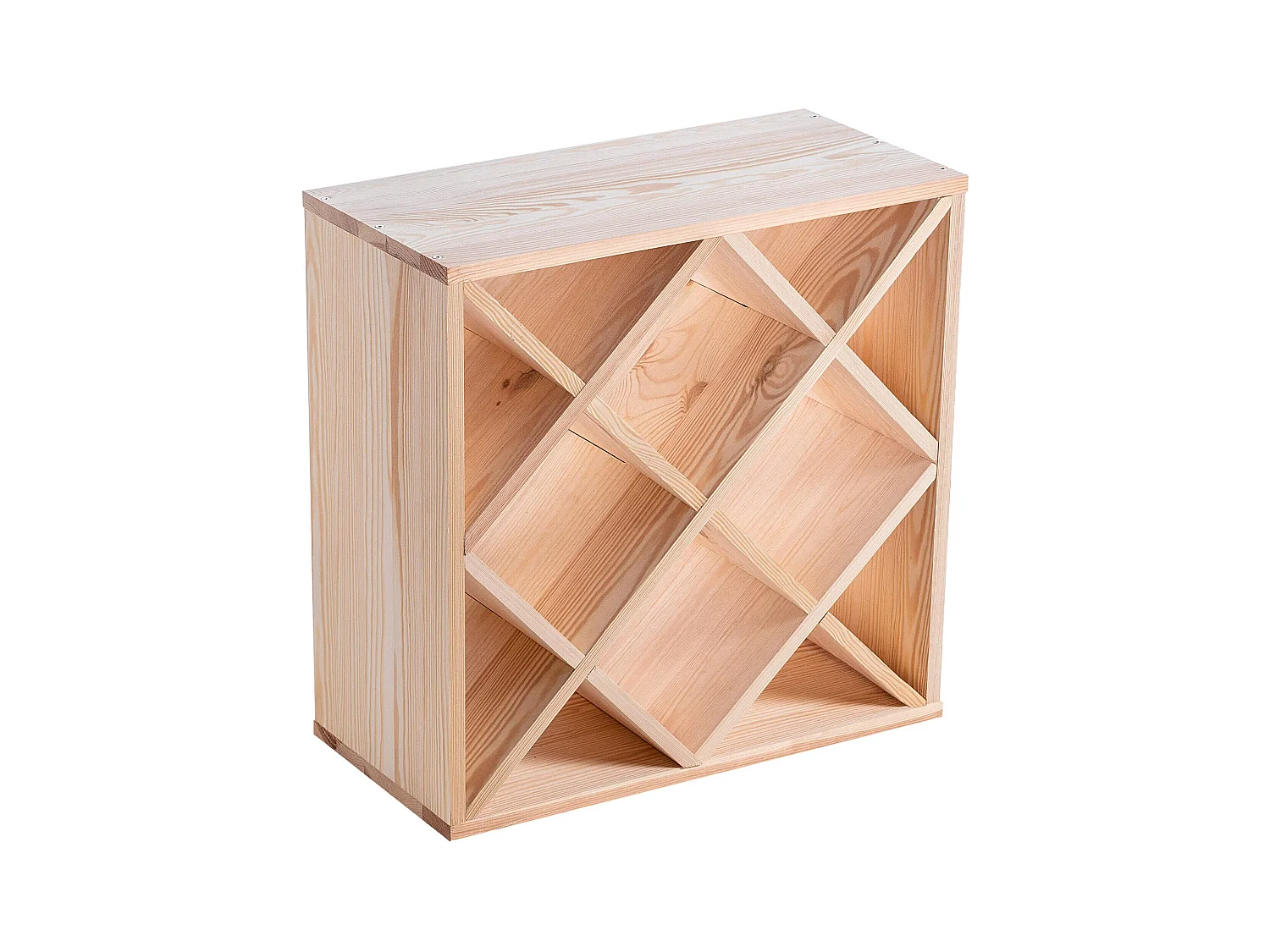 KADAX Regał na wino Loreo kratka drewniany jasny brąz