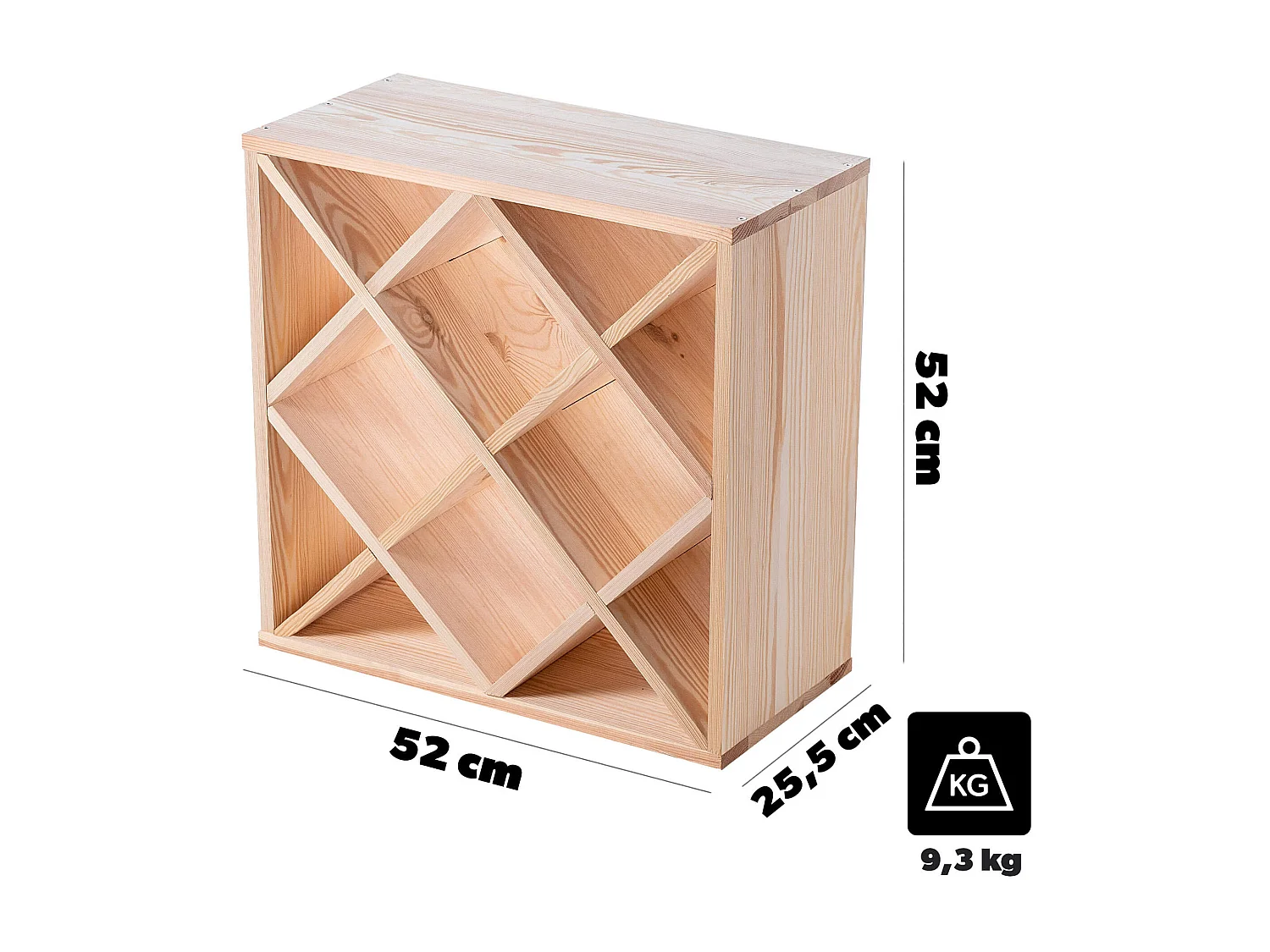 Weinregal Loreo, Holzgitter, hellbraun