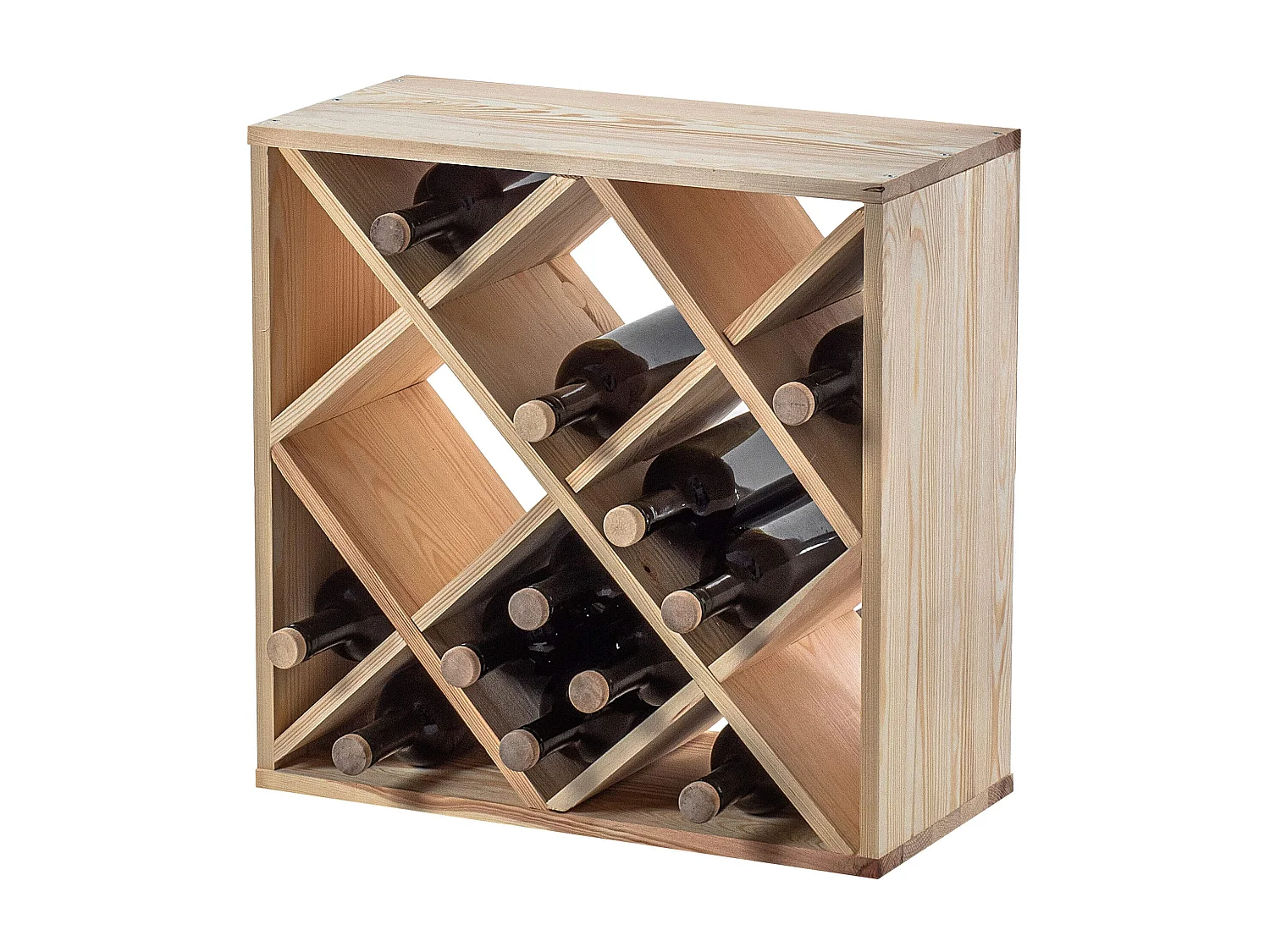 Weinregal Loreo, Holzgitter, hellbraun