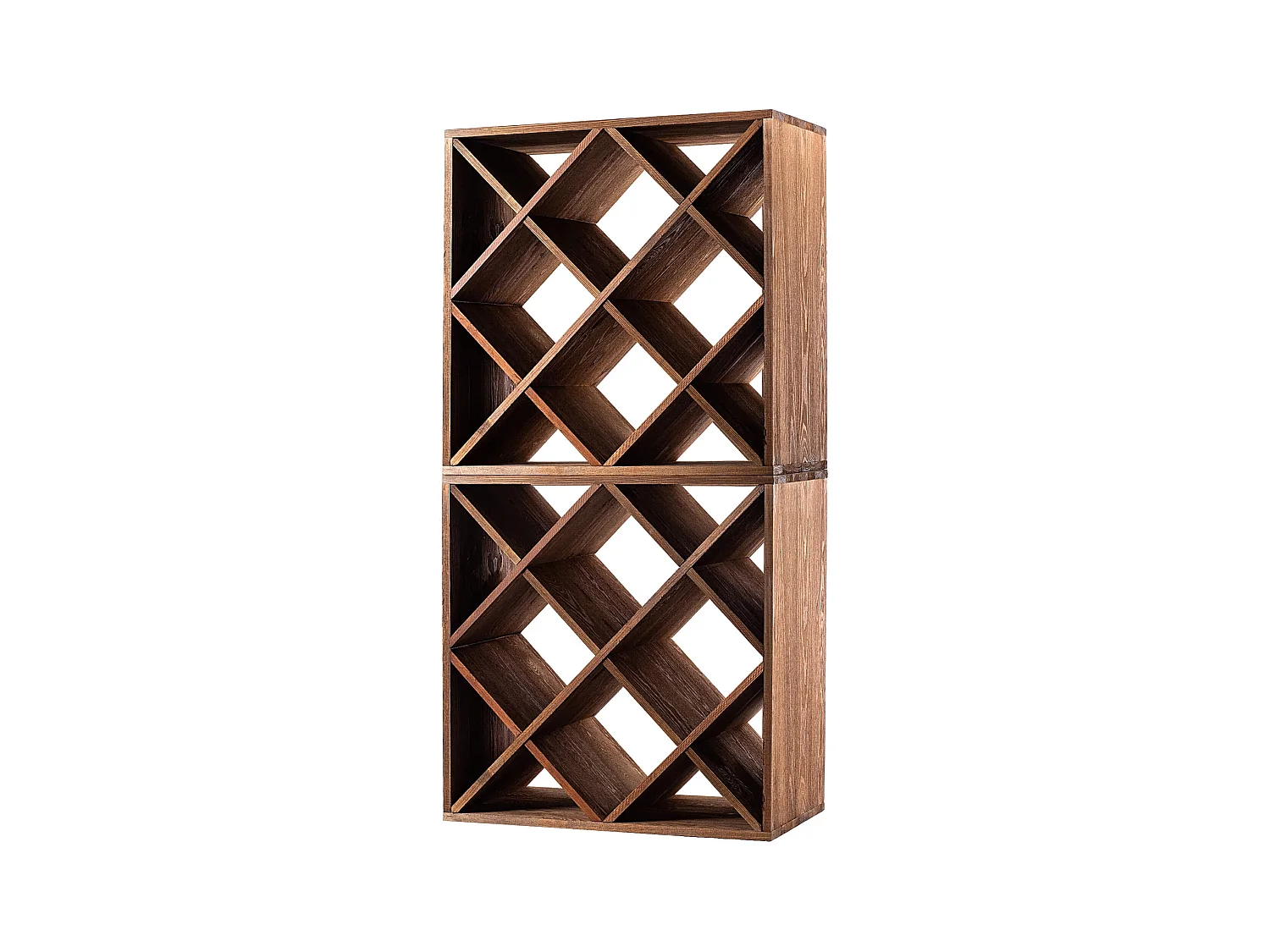 Loreo wijnrek, houten rooster, donkerbruin, 2 stuks