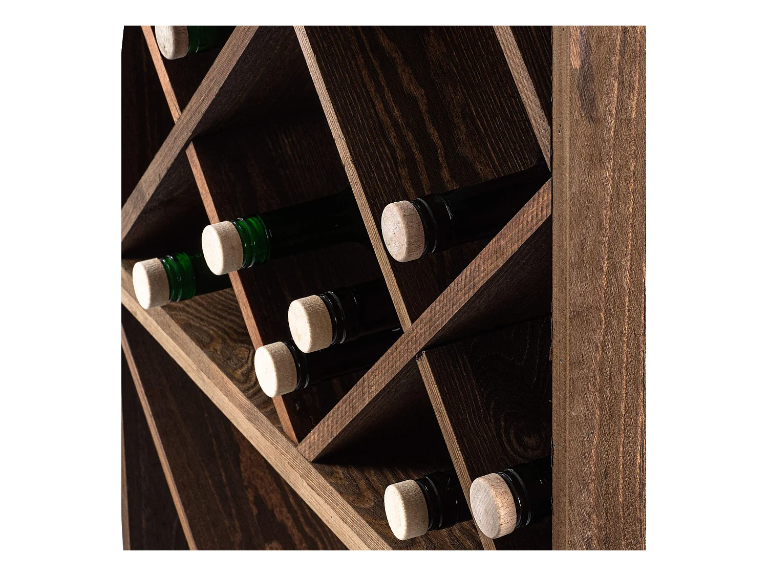 Loreo wijnrek, houten rooster, donkerbruin, 2 stuks