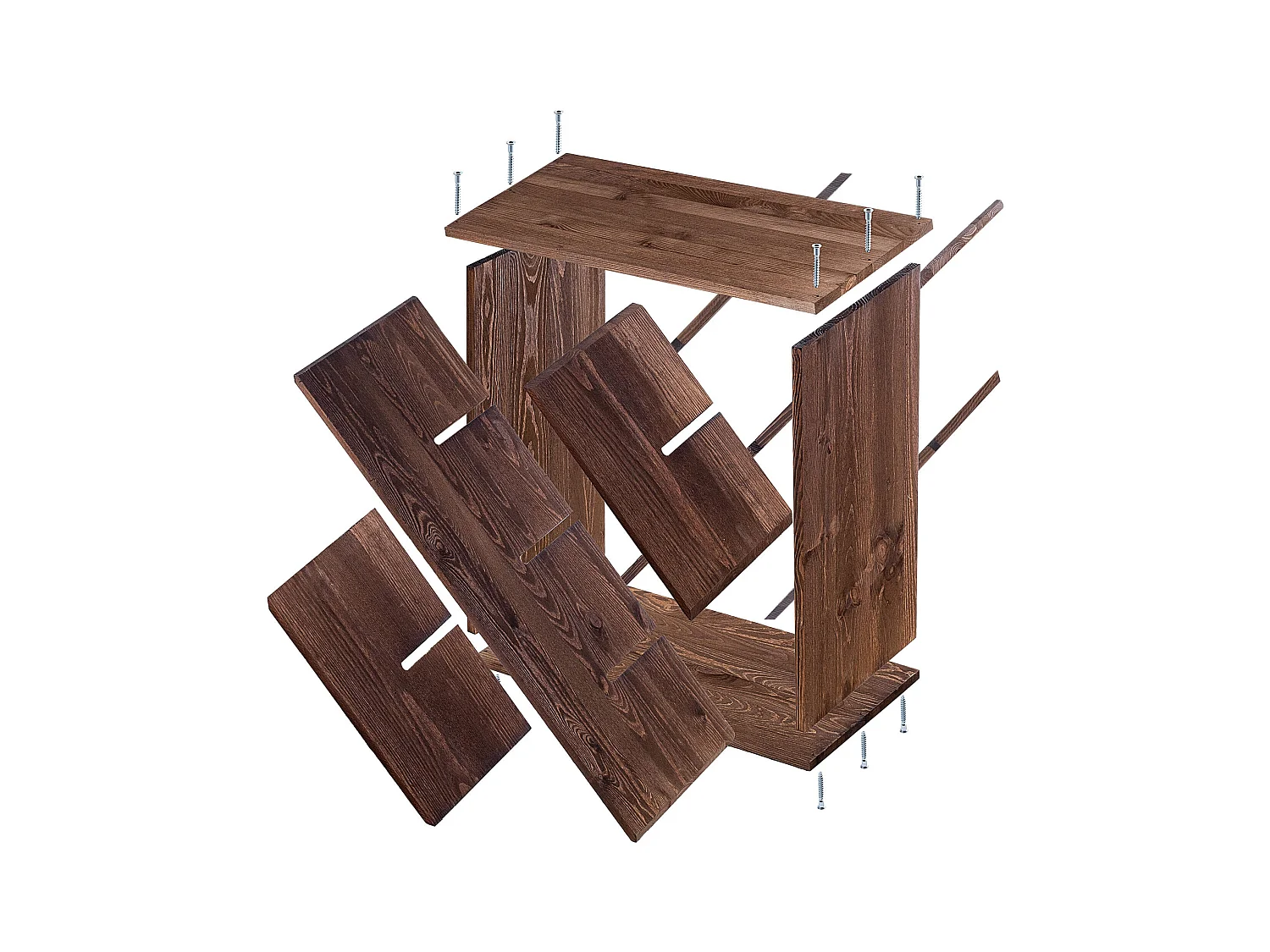 Loreo wijnrek, houten rooster, donkerbruin, 2 stuks