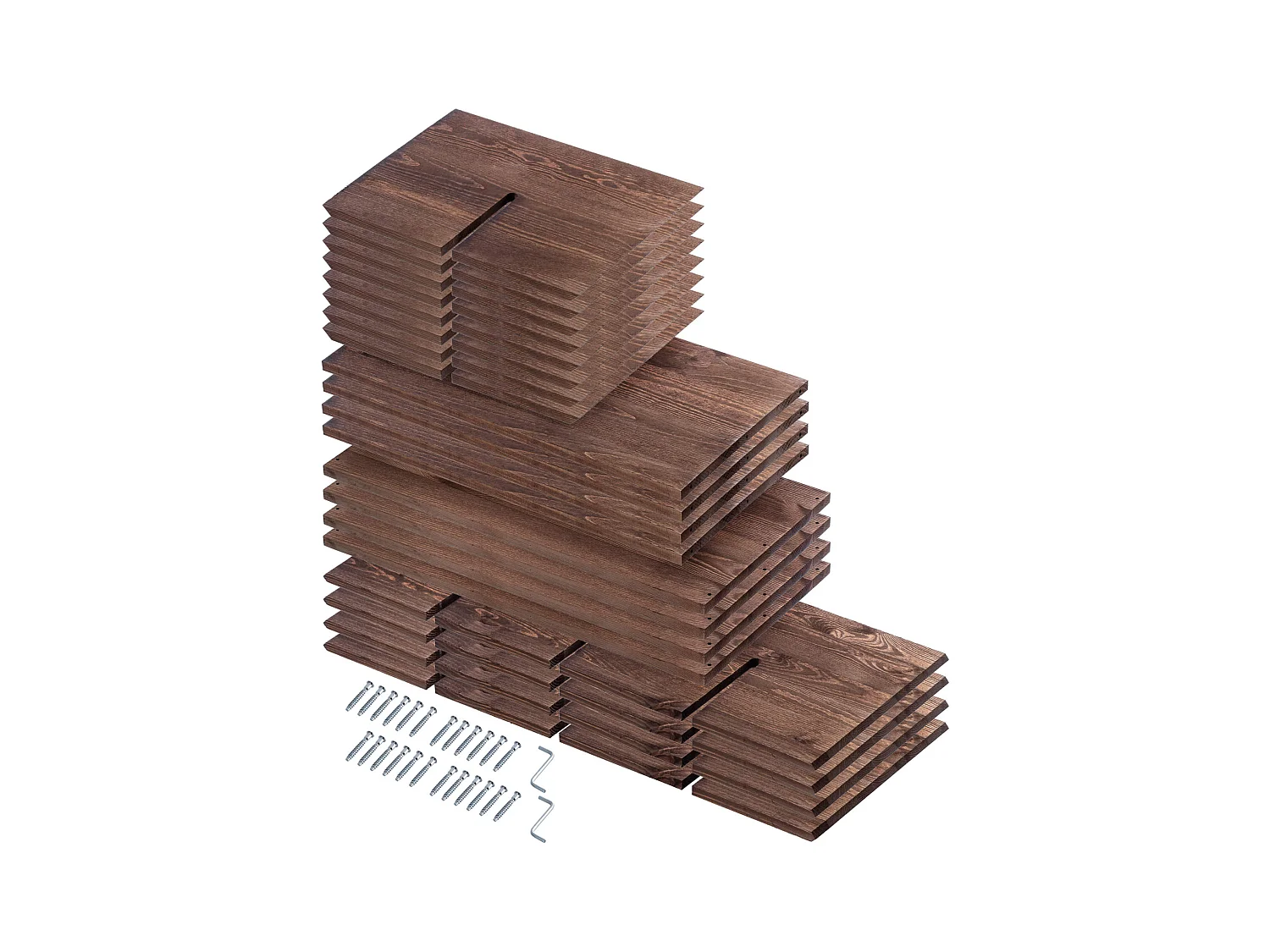 Loreo wijnrek, houten rooster, donkerbruin, 2 stuks