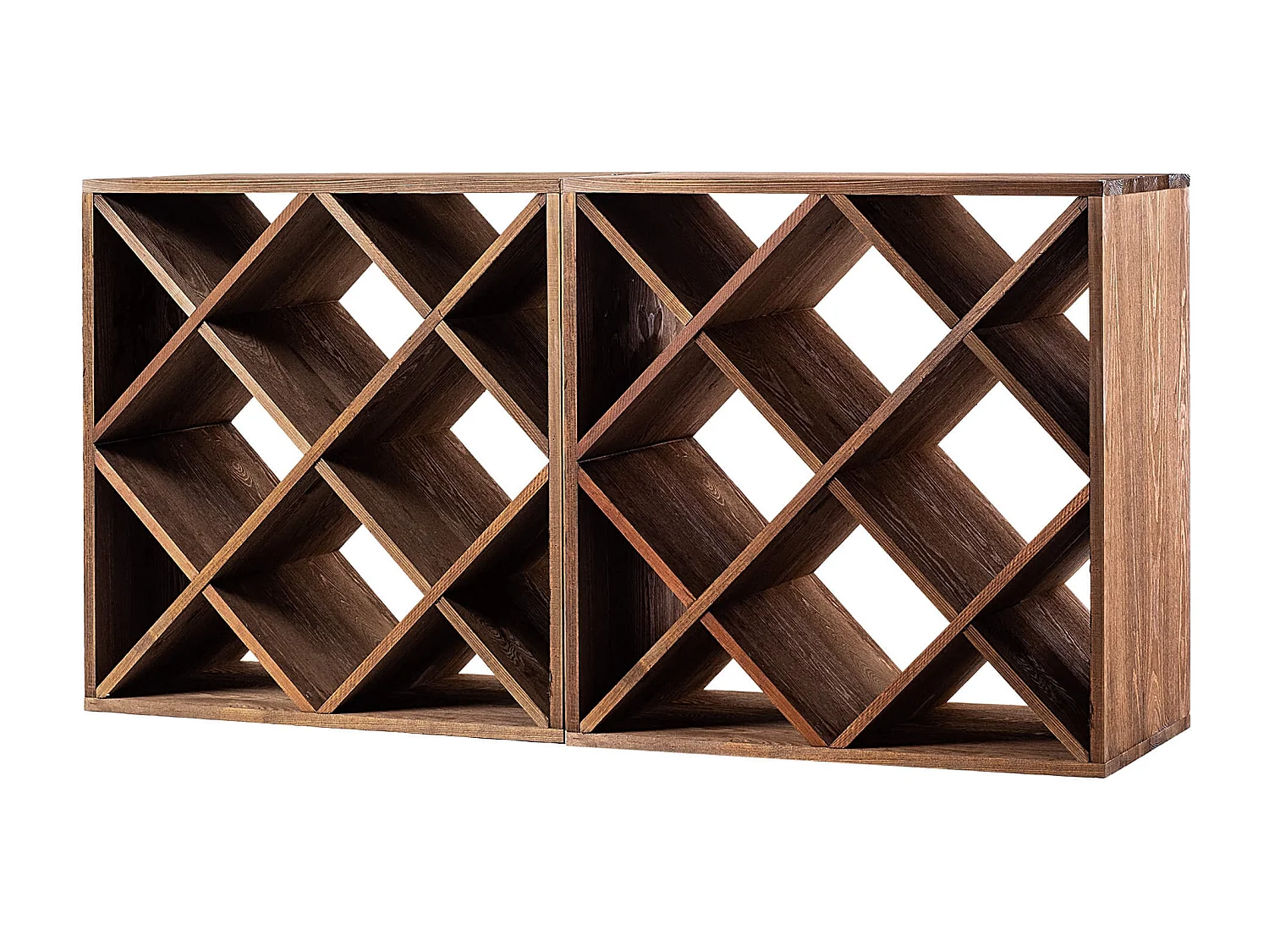 Loreo wijnrek, houten rooster, donkerbruin, 2 stuks