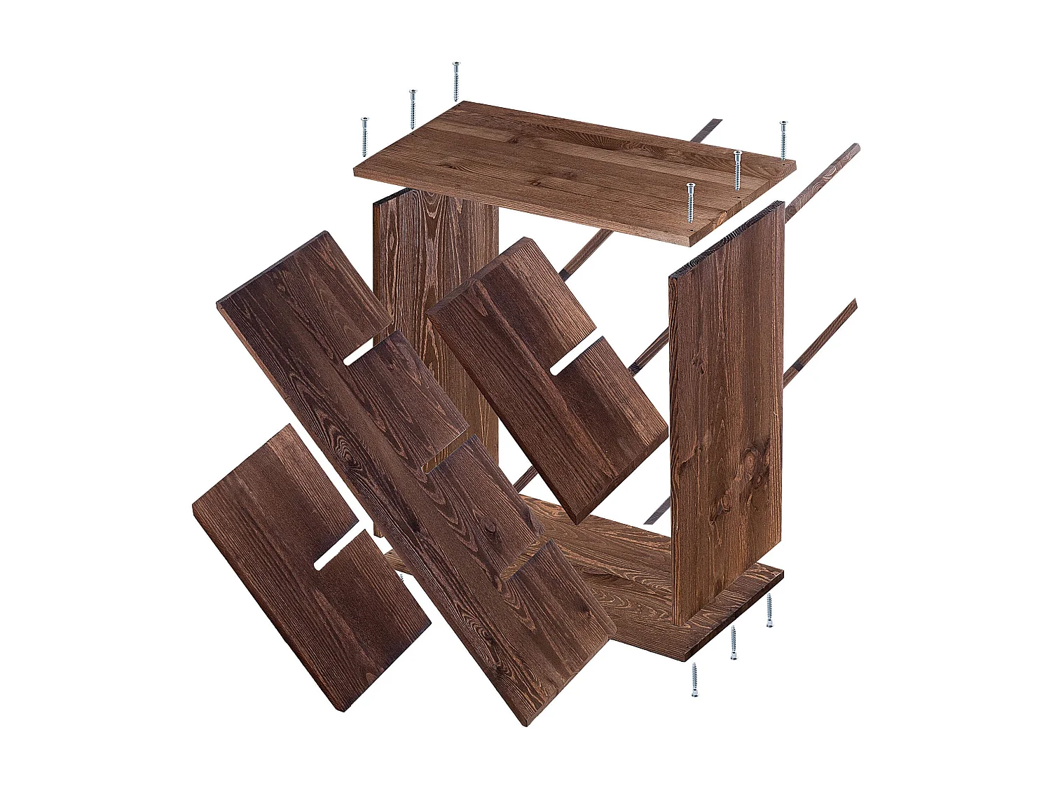 Loreo wijnrek, houten rooster, donkerbruin, 2 stuks