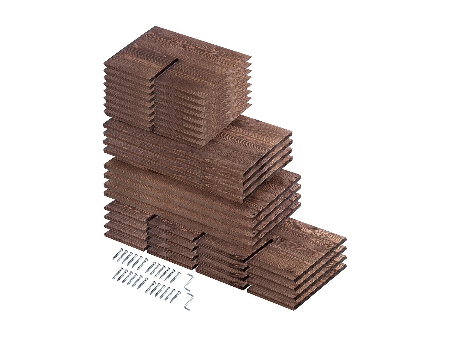 Loreo wijnrek, houten rooster, donkerbruin, 2 stuks