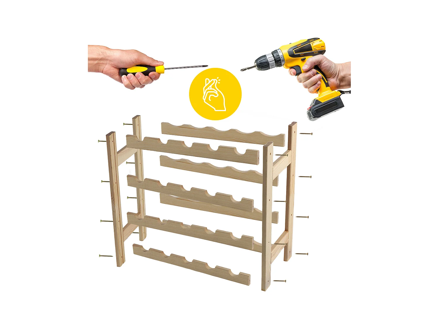 KADAX Drewniany regał na wino Carpi 54 x 25 cm