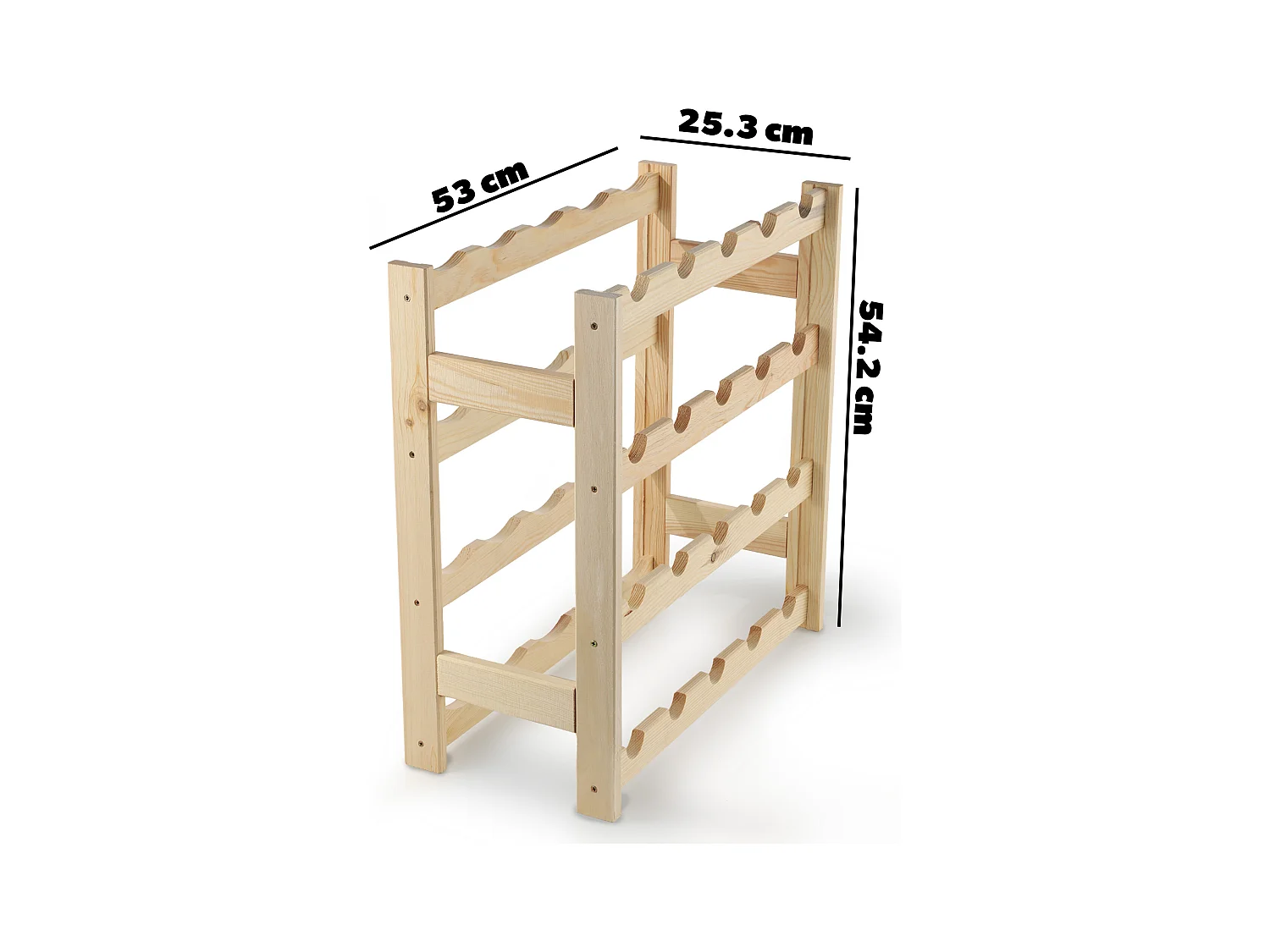 Casier à vin en bois KADAX, 54 x 53 x 25 cm, casier à bouteilles, 20 bouteilles, support à vin en pin, armoire à vin pour bouteilles de vin, collection de vin,