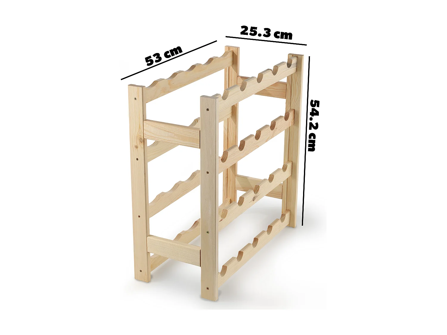 Casier à vin en bois KADAX, 54 x 53 x 25 cm, casier à bouteilles, 20 bouteilles, support à vin en pin, armoire à vin pour bouteilles de vin, collection de vin,
