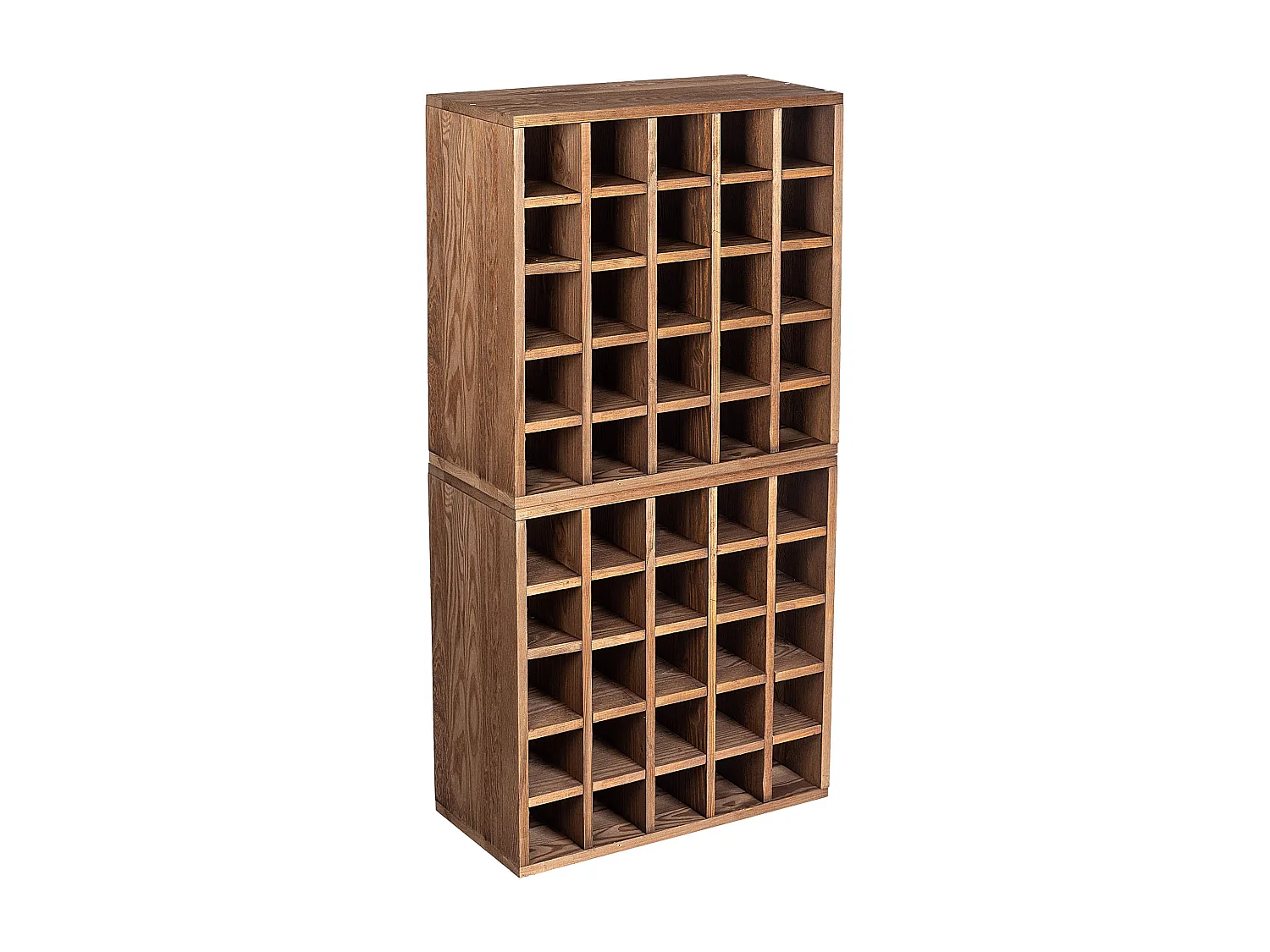 KADAX Regał na wino Loreo szachownica drewniany ciemny brąz 2szt