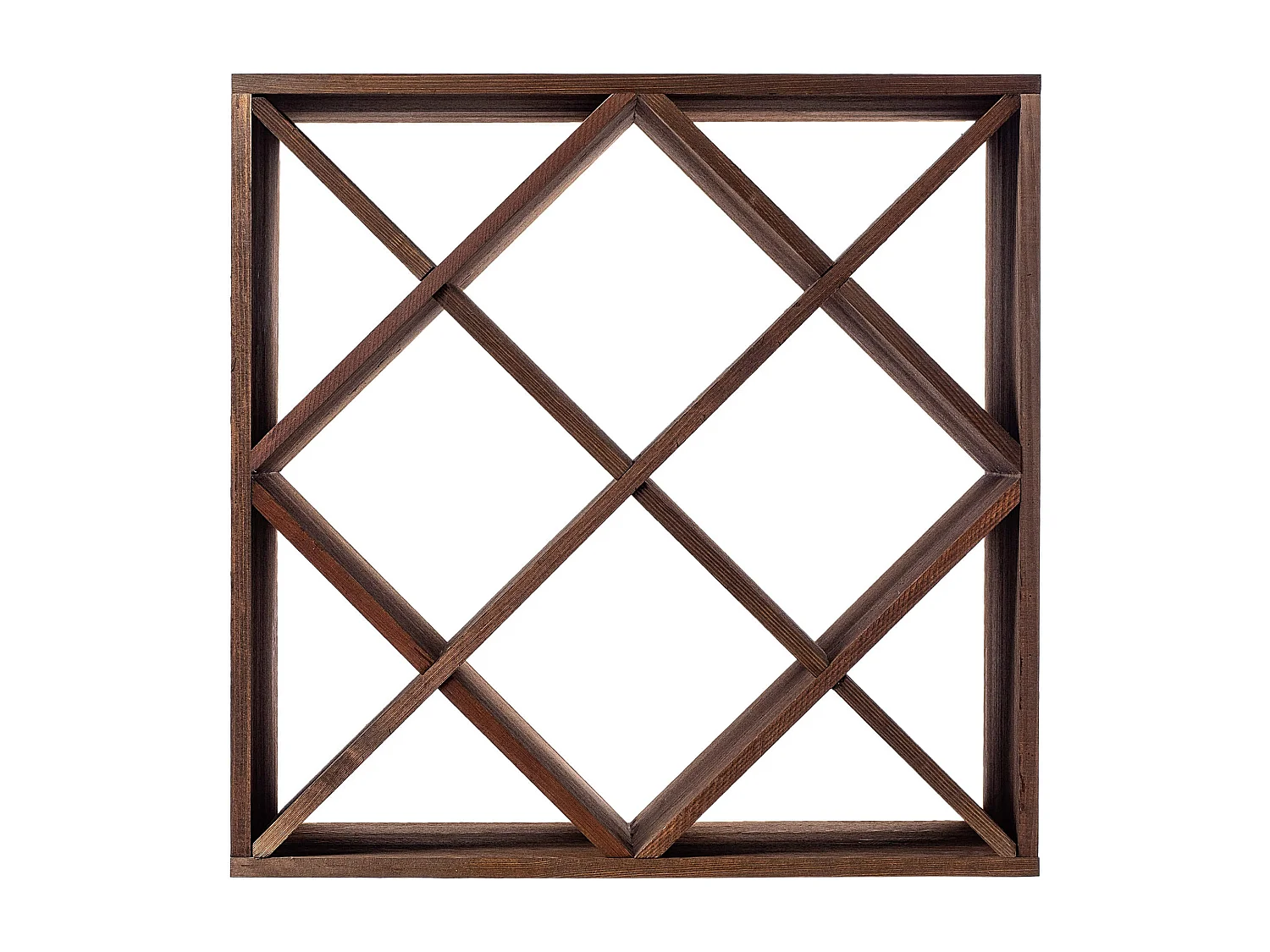 KADAX Regał na wino Loreo kratka drewniany ciemny brąz