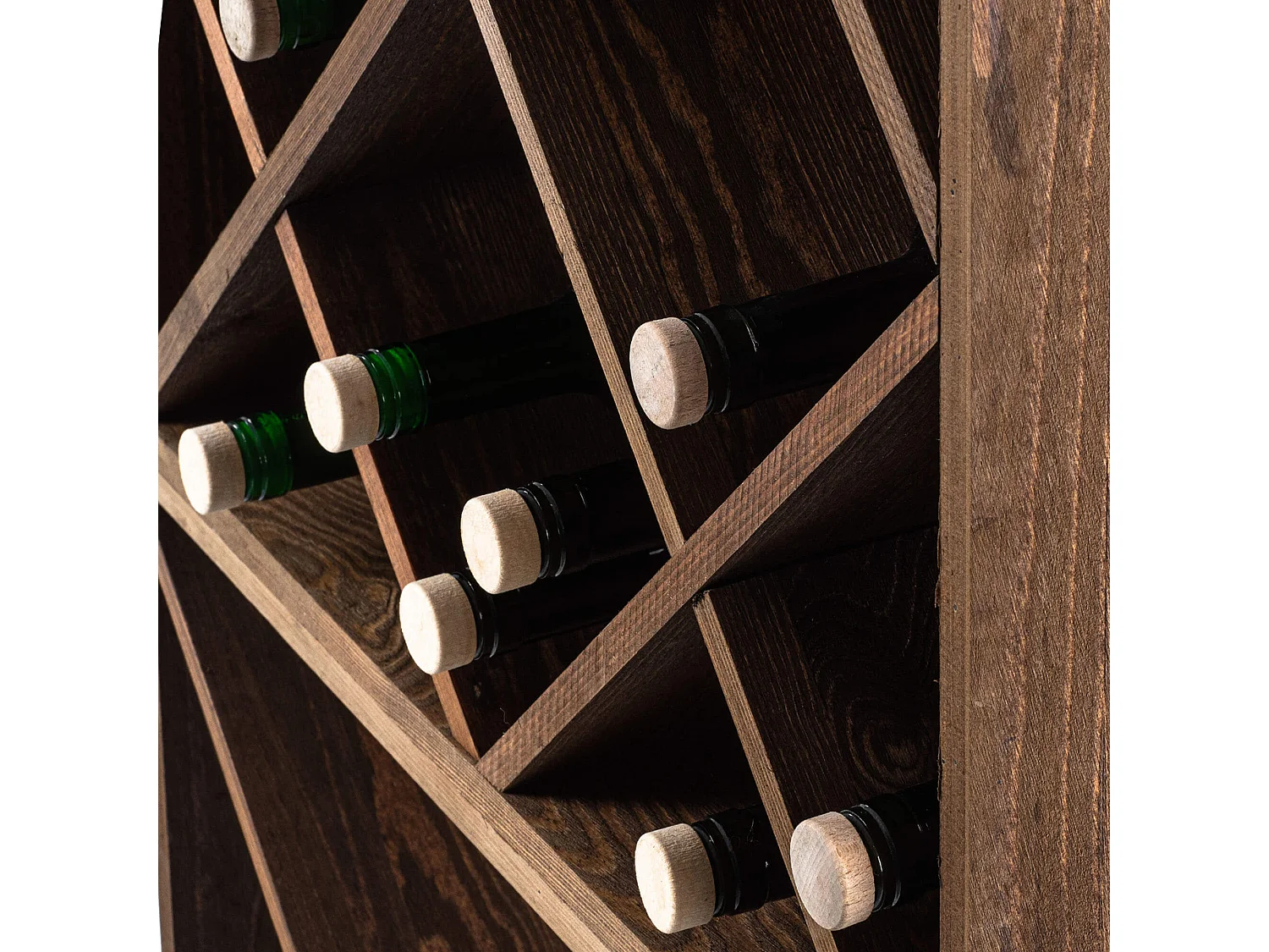 KADAX Regał na wino Loreo kratka drewniany ciemny brąz