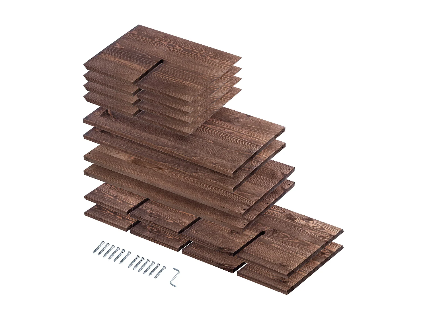 KADAX Regał na wino Loreo kratka drewniany ciemny brąz