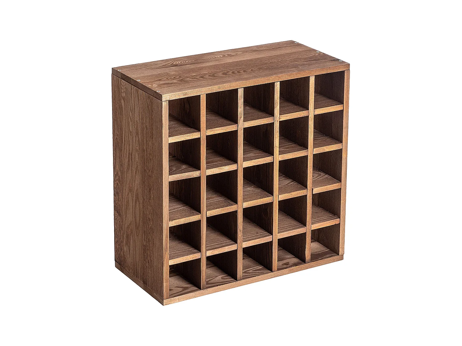 KADAX Regał na wino Loreo szachownica drewniany ciemny brąz