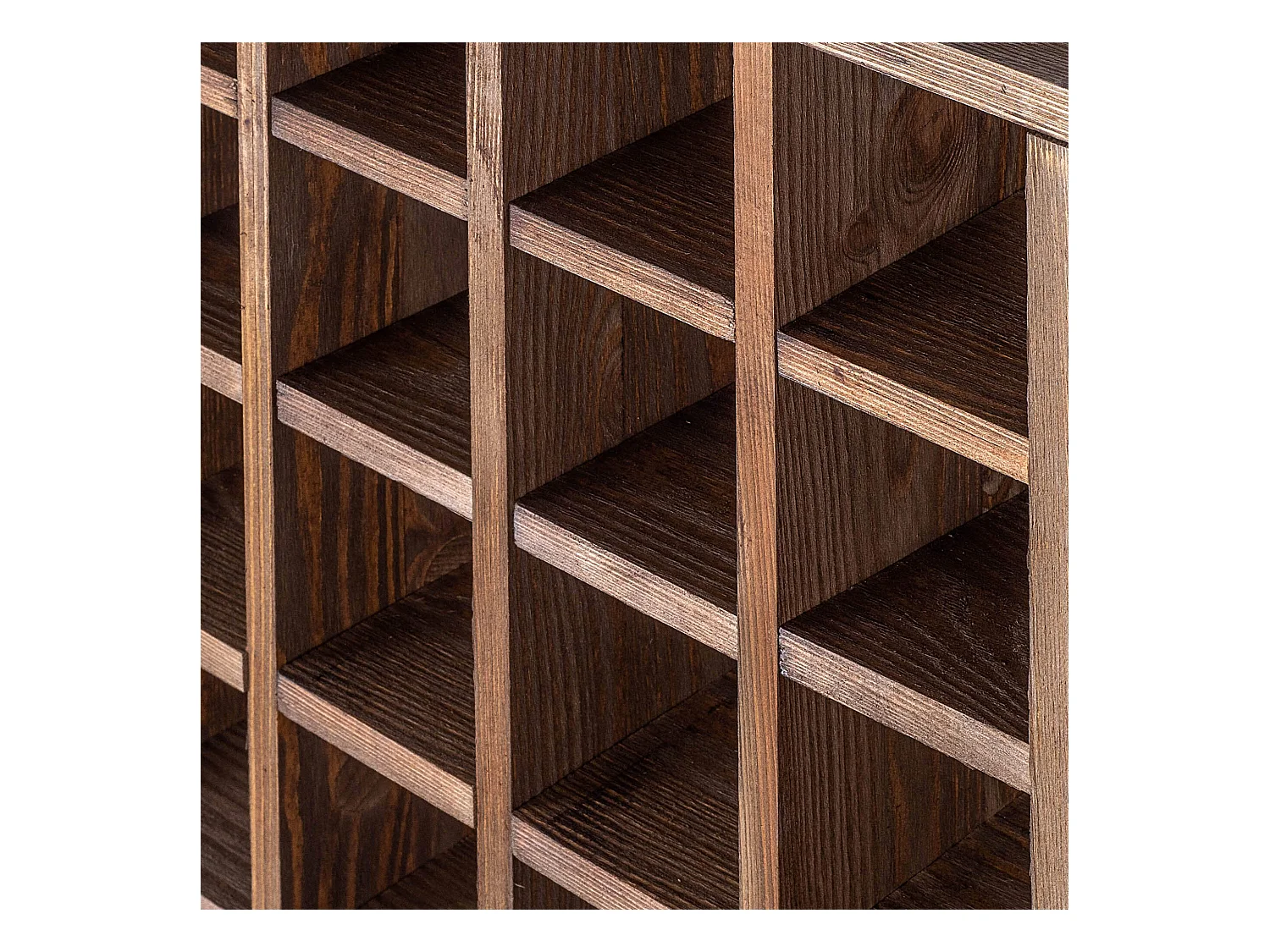 KADAX Regał na wino Loreo szachownica drewniany ciemny brąz