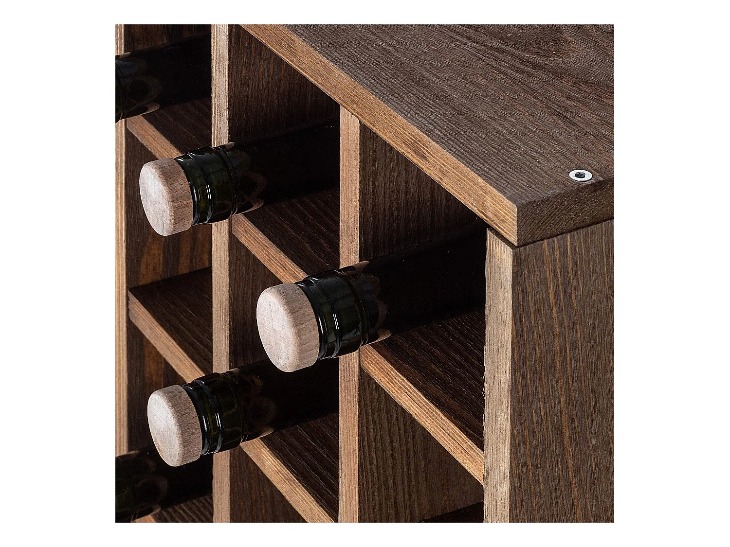 KADAX Regał na wino Loreo szachownica drewniany ciemny brąz