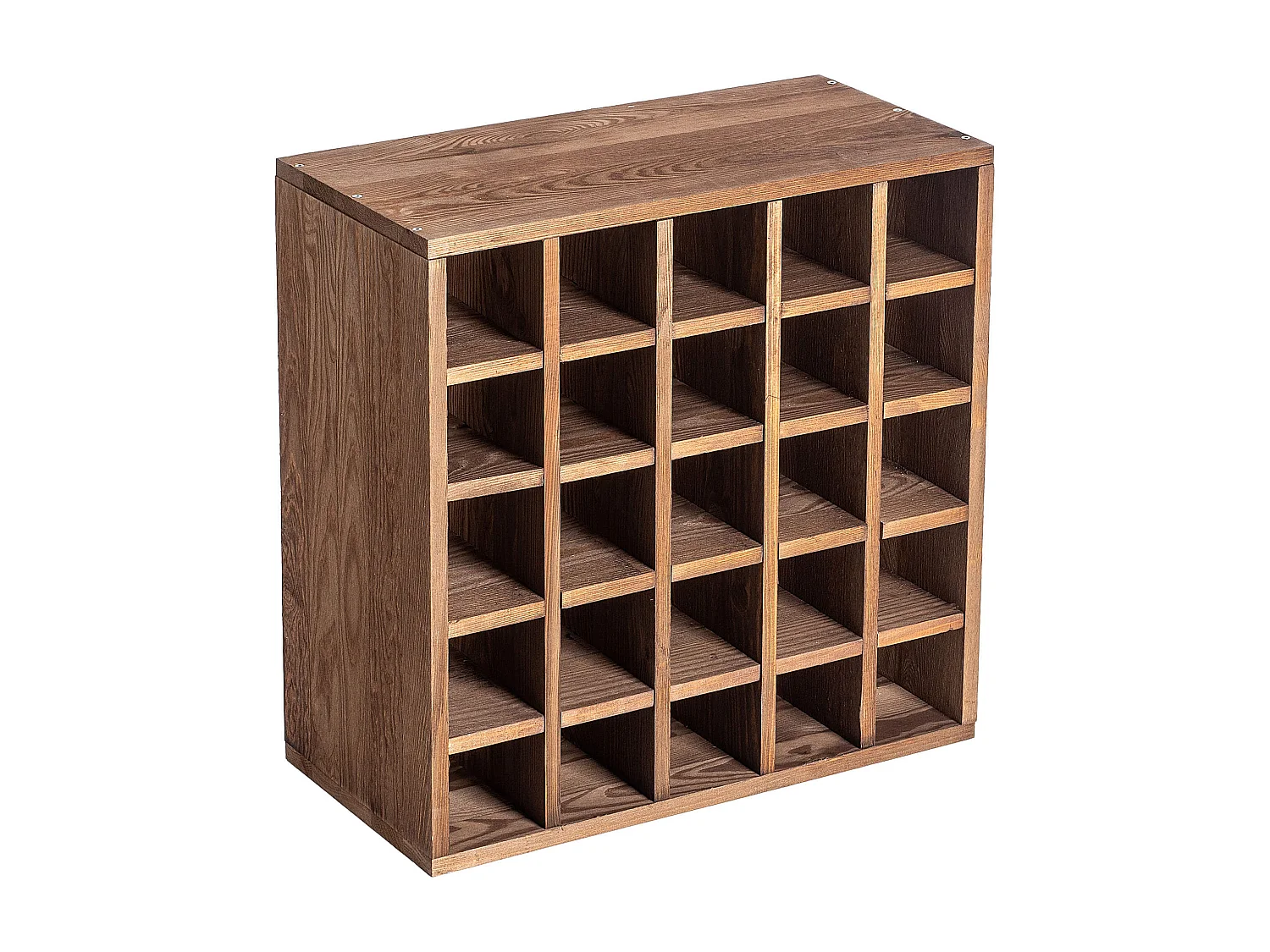 Casier à vin Loreo en bois damier marron foncé