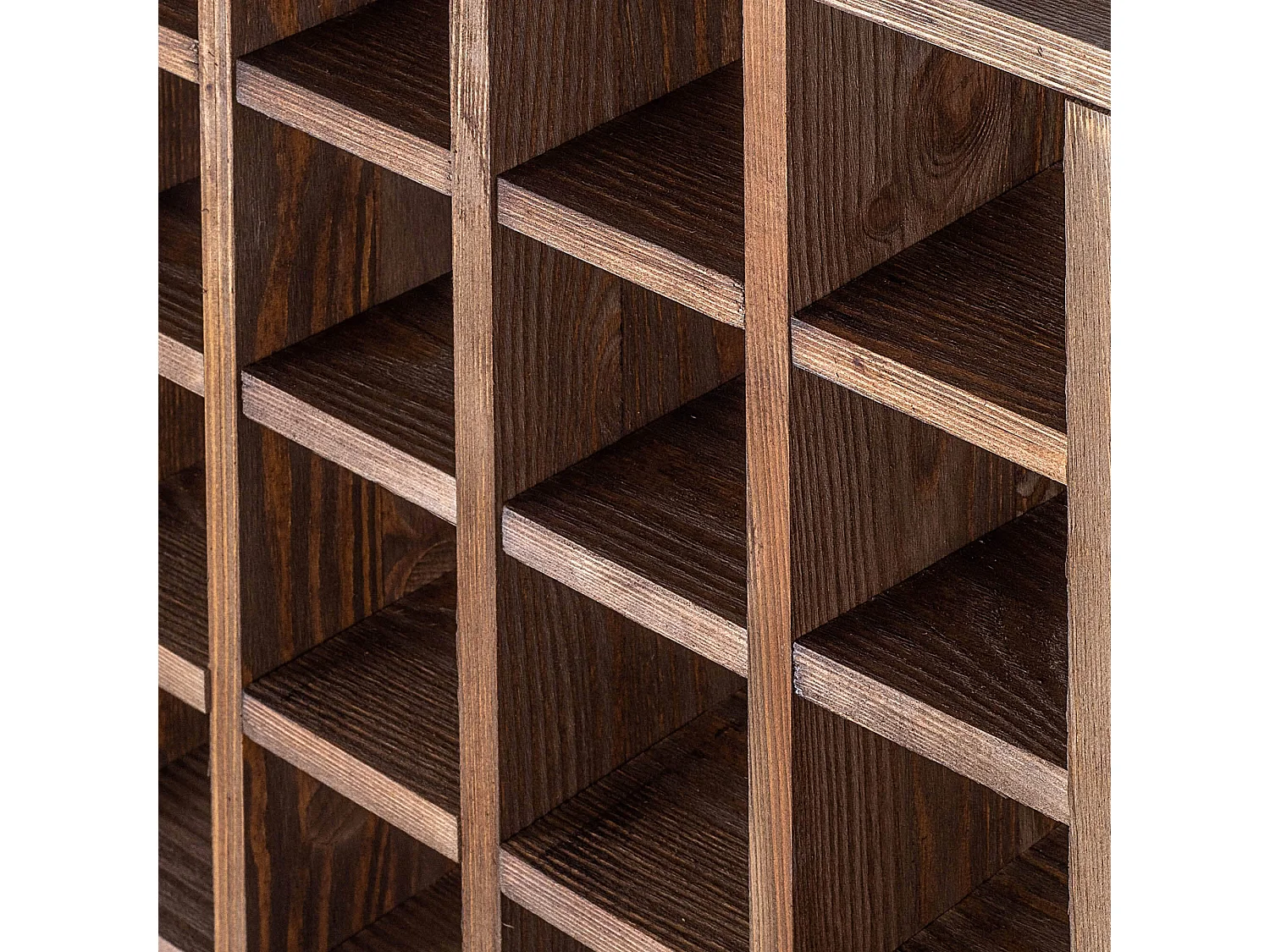 Casier à vin Loreo en bois damier marron foncé