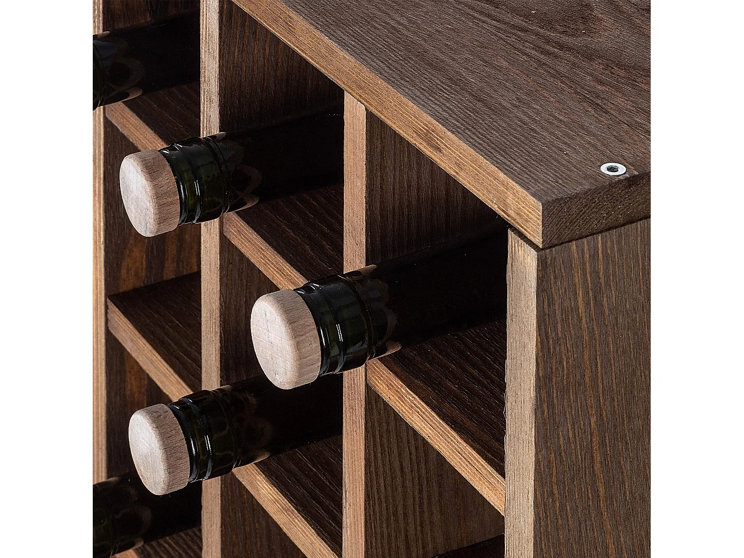 Casier à vin Loreo en bois damier marron foncé