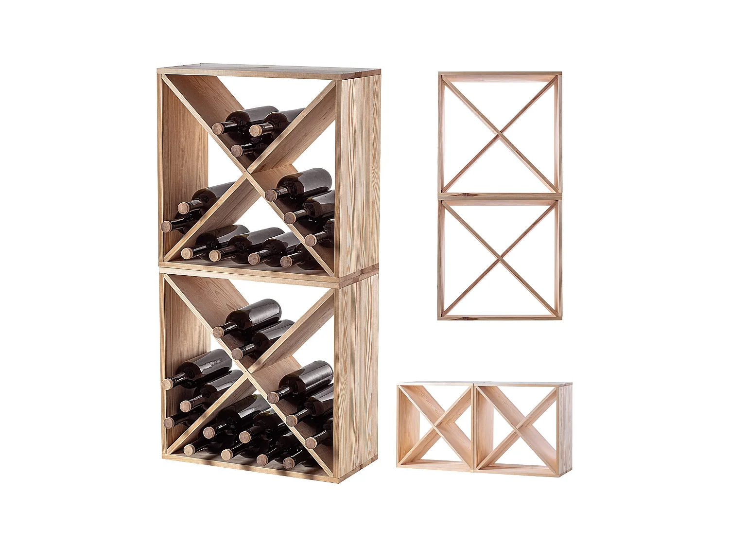 Loreo X Weinregal Holz hellbraun 2 Stück
