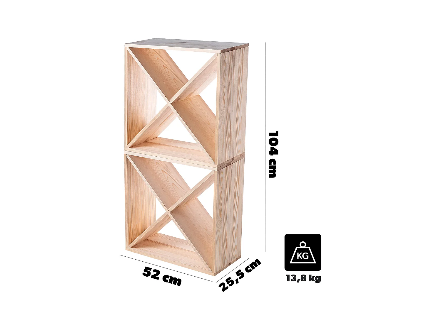 Loreo X Weinregal Holz hellbraun 2 Stück